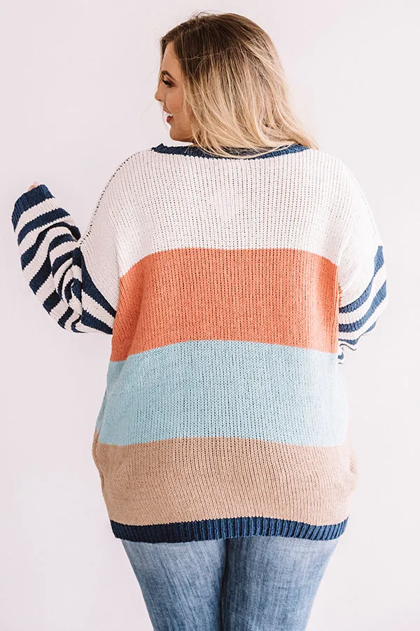 Finding Bliss Stripe Knit Sweater  Curves