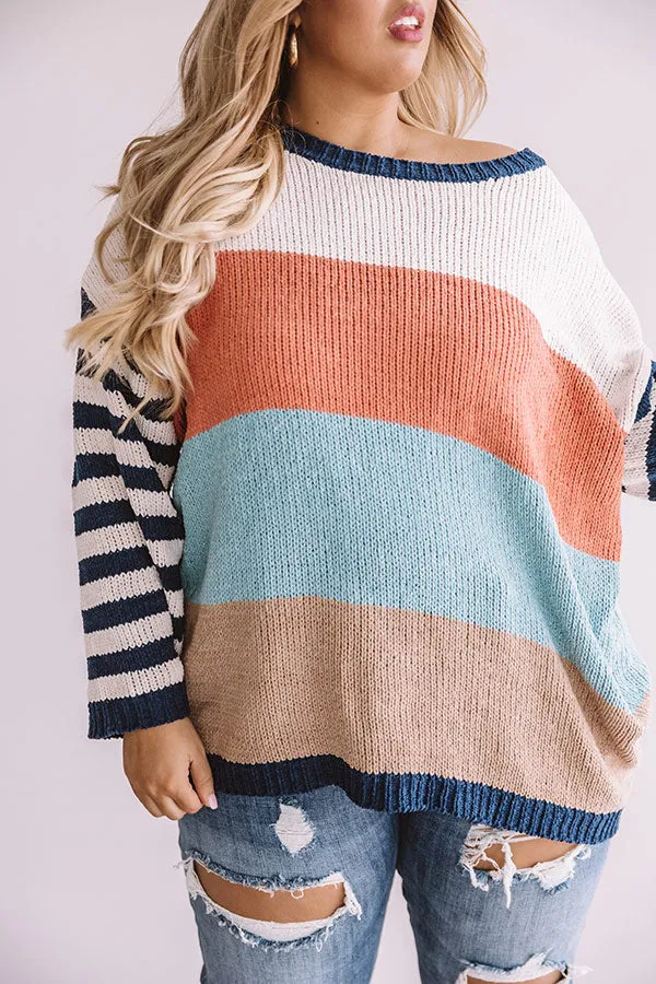 Finding Bliss Stripe Knit Sweater  Curves