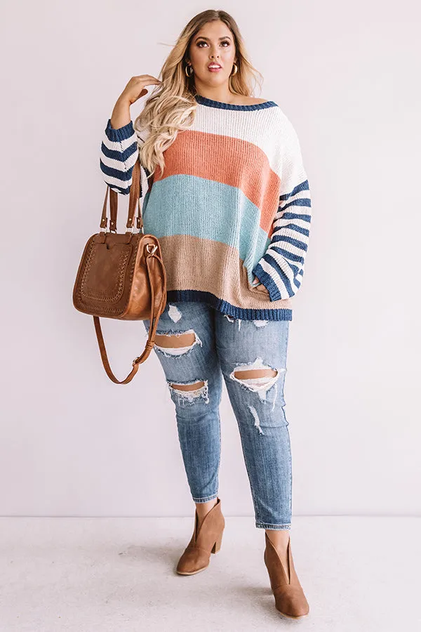 Finding Bliss Stripe Knit Sweater  Curves