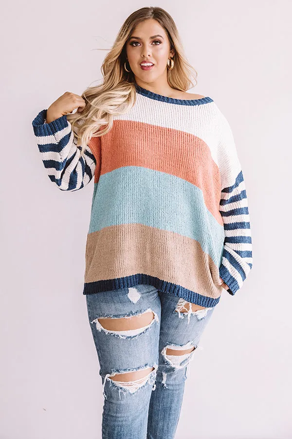 Finding Bliss Stripe Knit Sweater  Curves