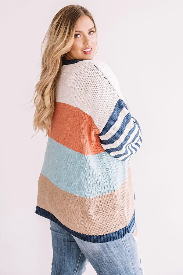 Finding Bliss Stripe Knit Sweater  Curves