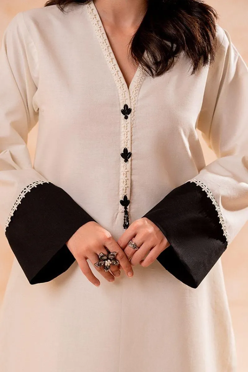 Fozia Khalid - Monochrome Tunic with Trouser - Cotton - 2 Piece
