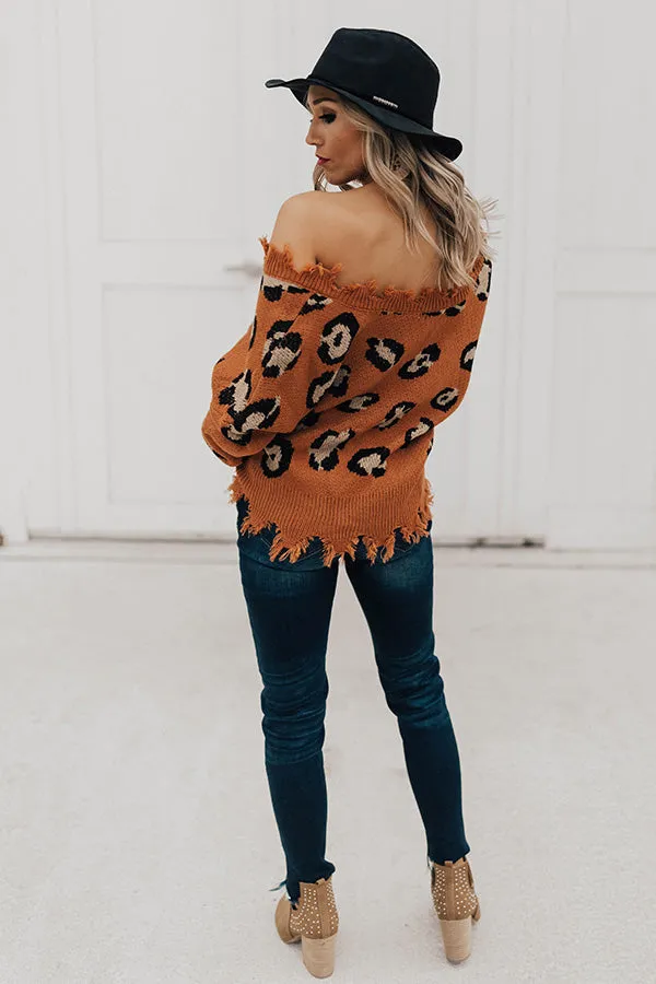 Goal Setter Leopard Sweater In Camel