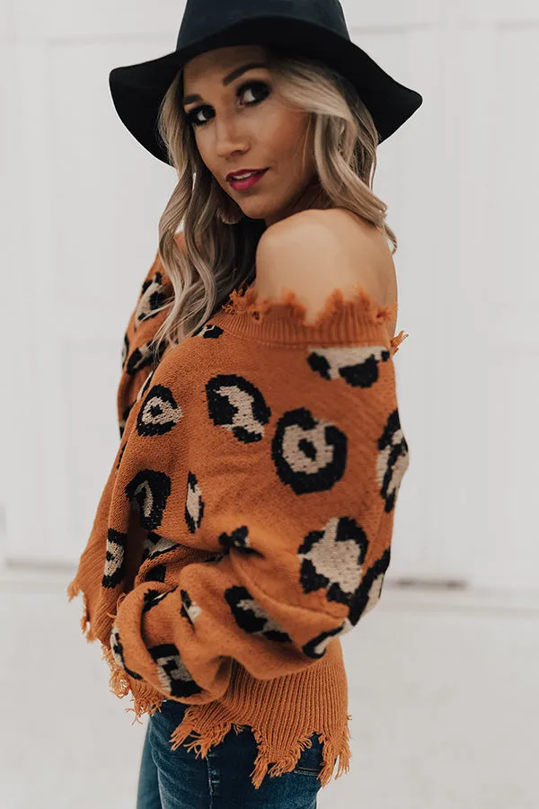 Goal Setter Leopard Sweater In Camel