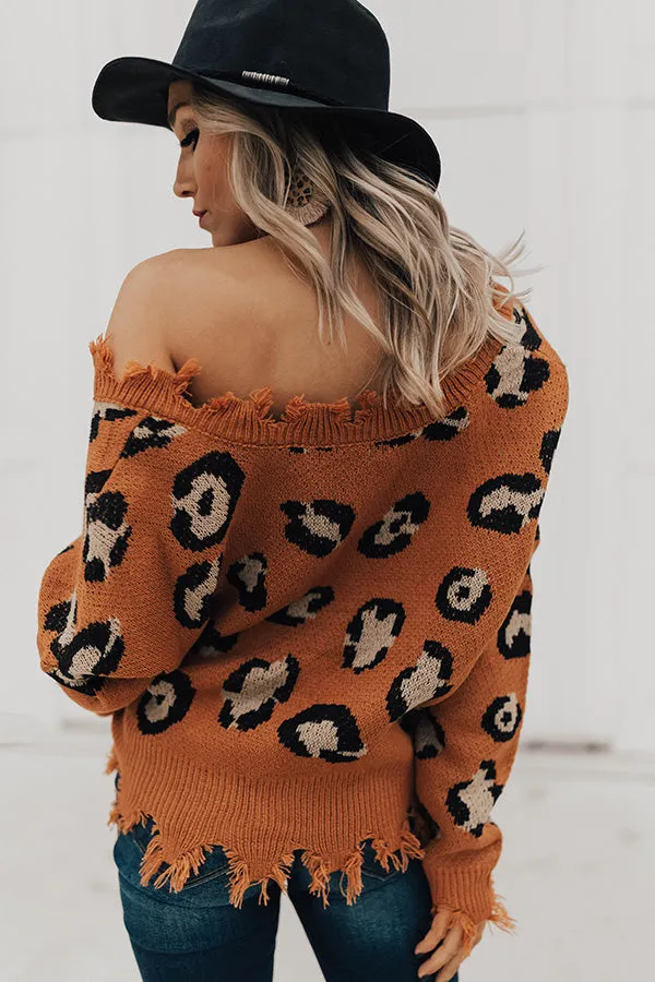 Goal Setter Leopard Sweater In Camel