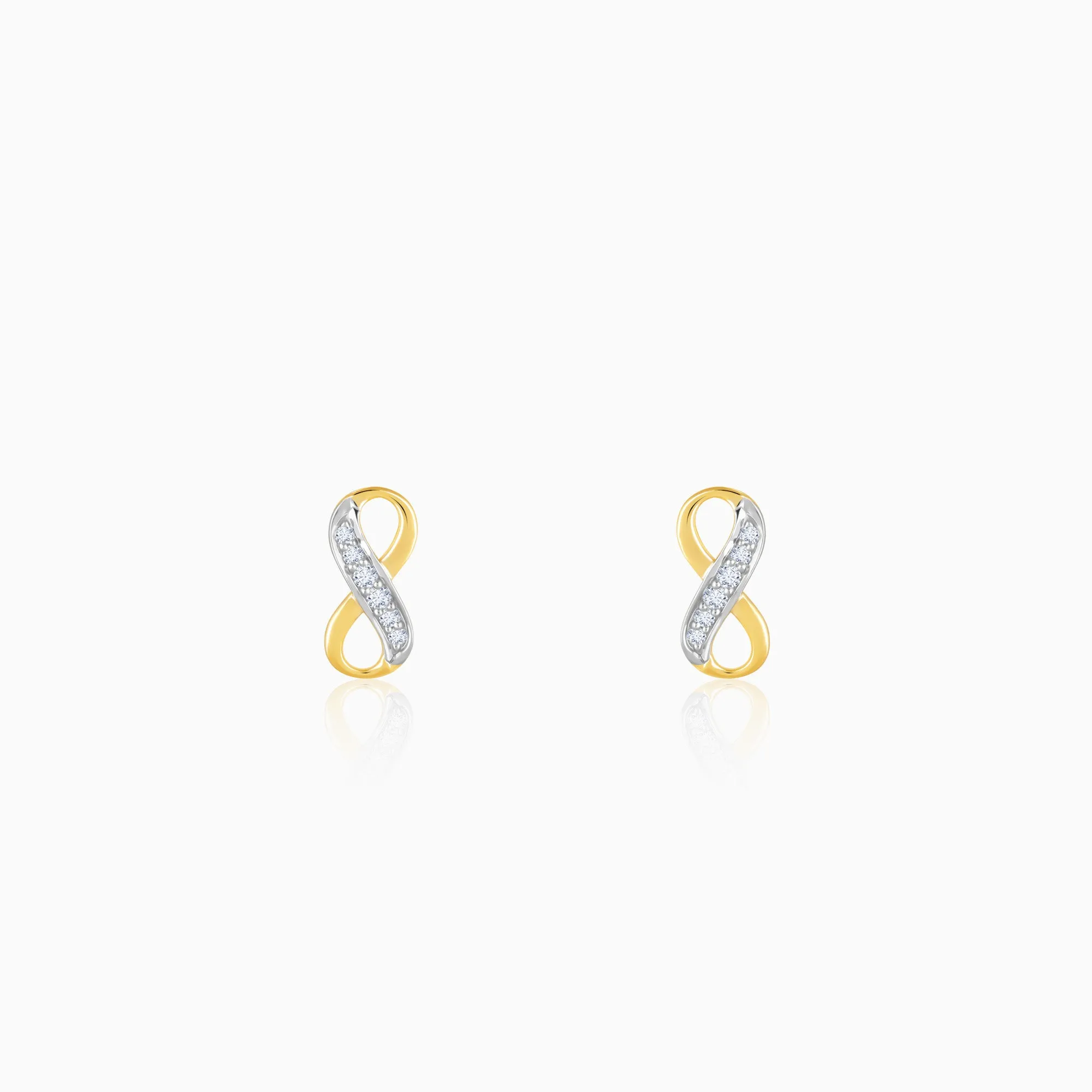 Gold Infinity Grace Diamond Stud Earrings