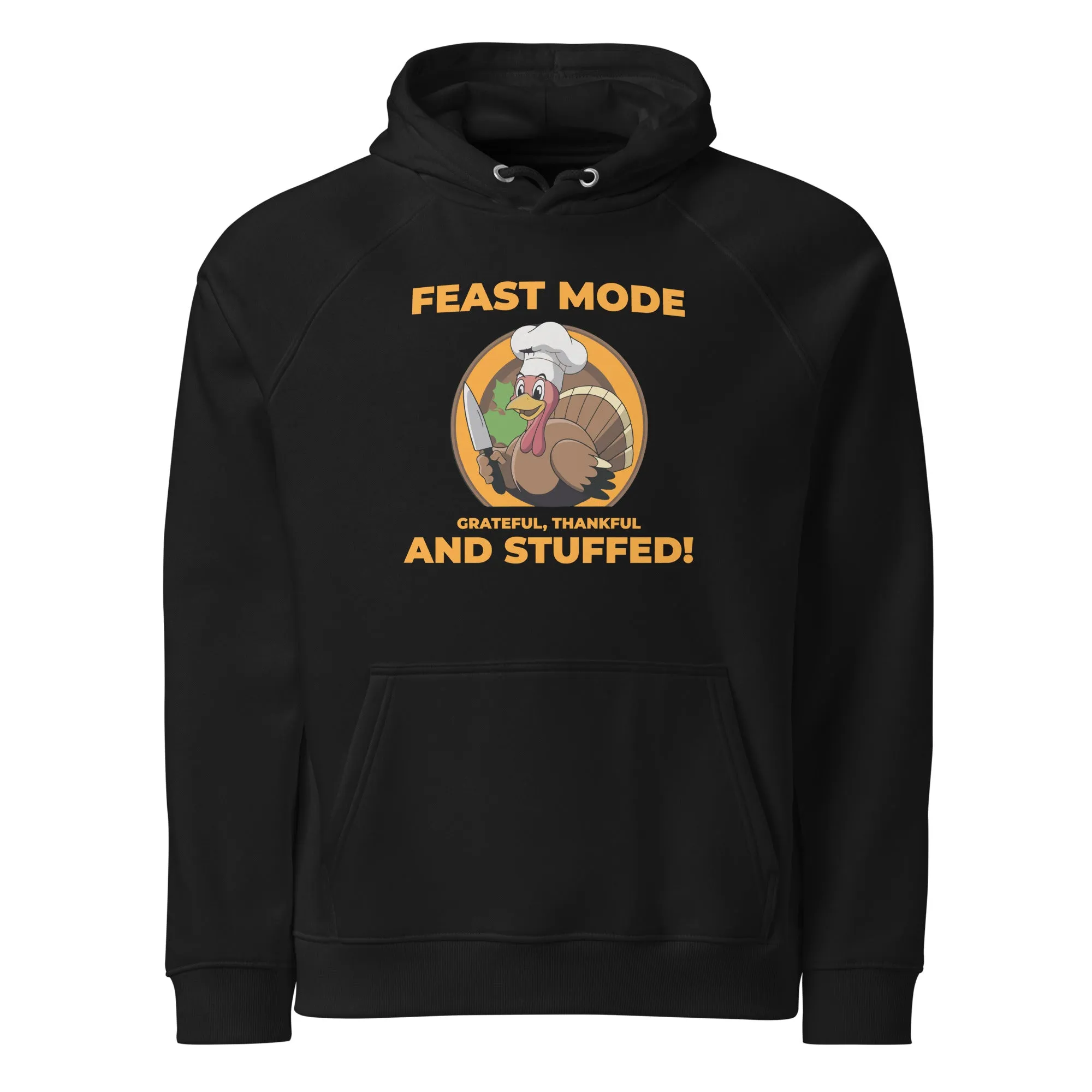Grateful Thankful And Stuffed Graphic Men Eco Raglan Hoodie