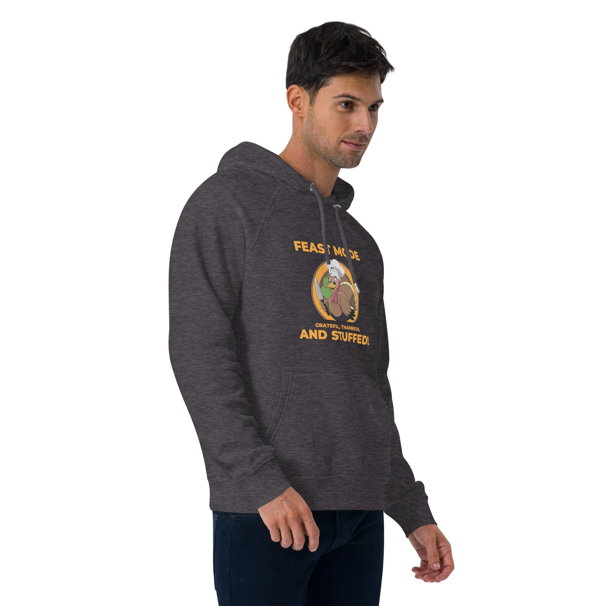 Grateful Thankful And Stuffed Graphic Men Eco Raglan Hoodie