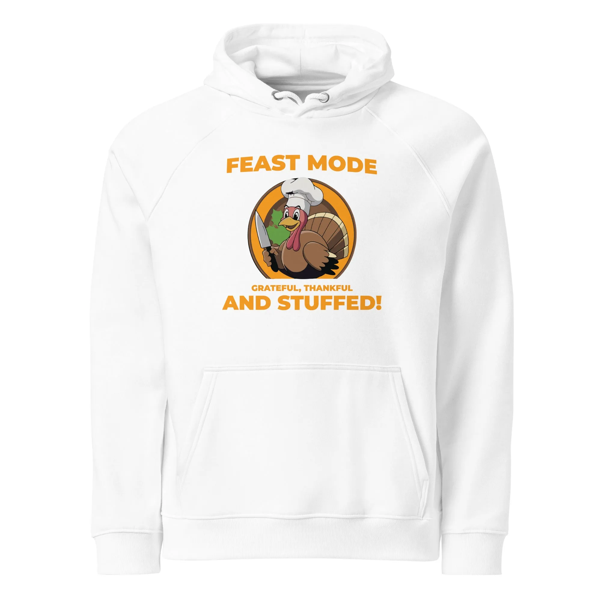 Grateful Thankful And Stuffed Graphic Men Eco Raglan Hoodie