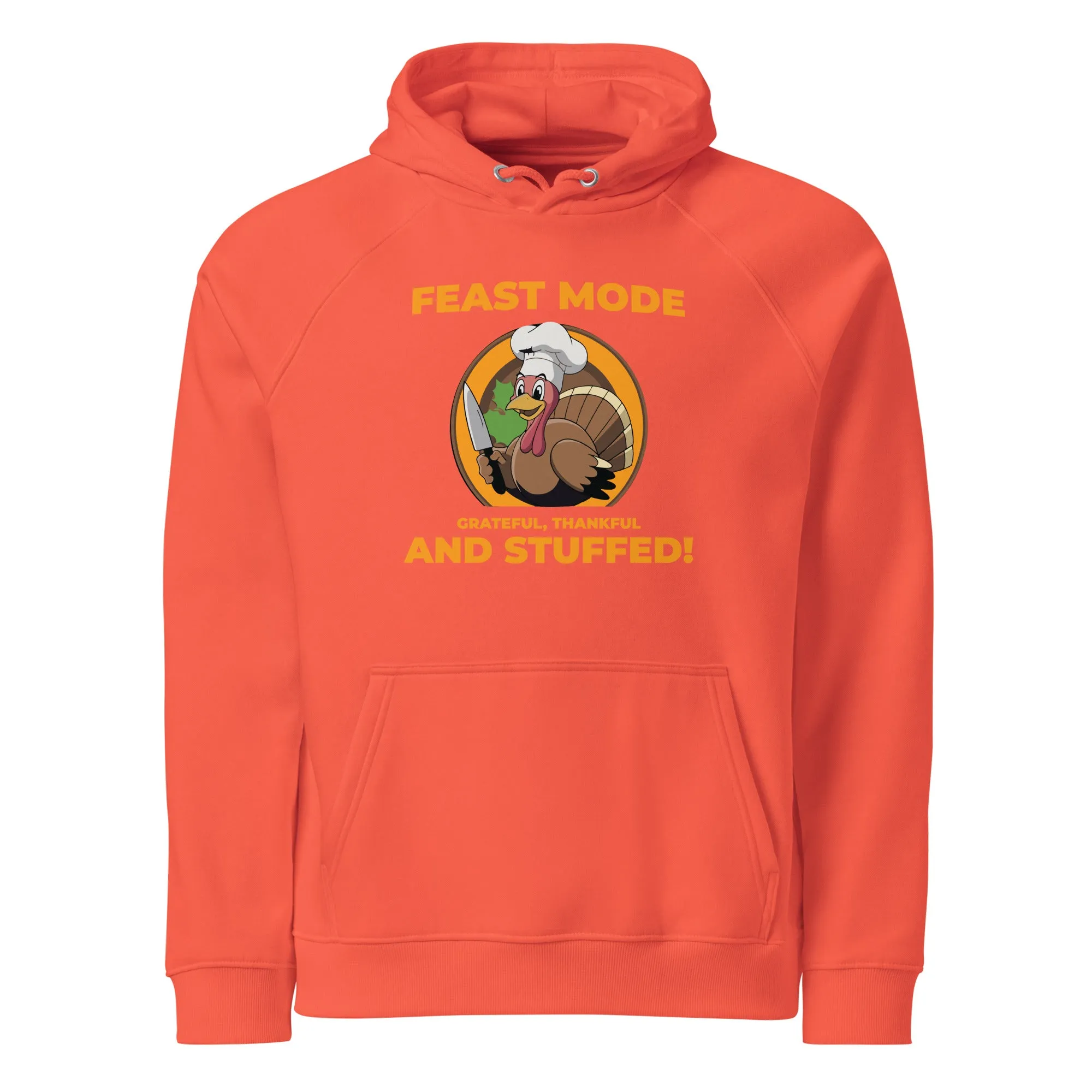 Grateful Thankful And Stuffed Graphic Men Eco Raglan Hoodie