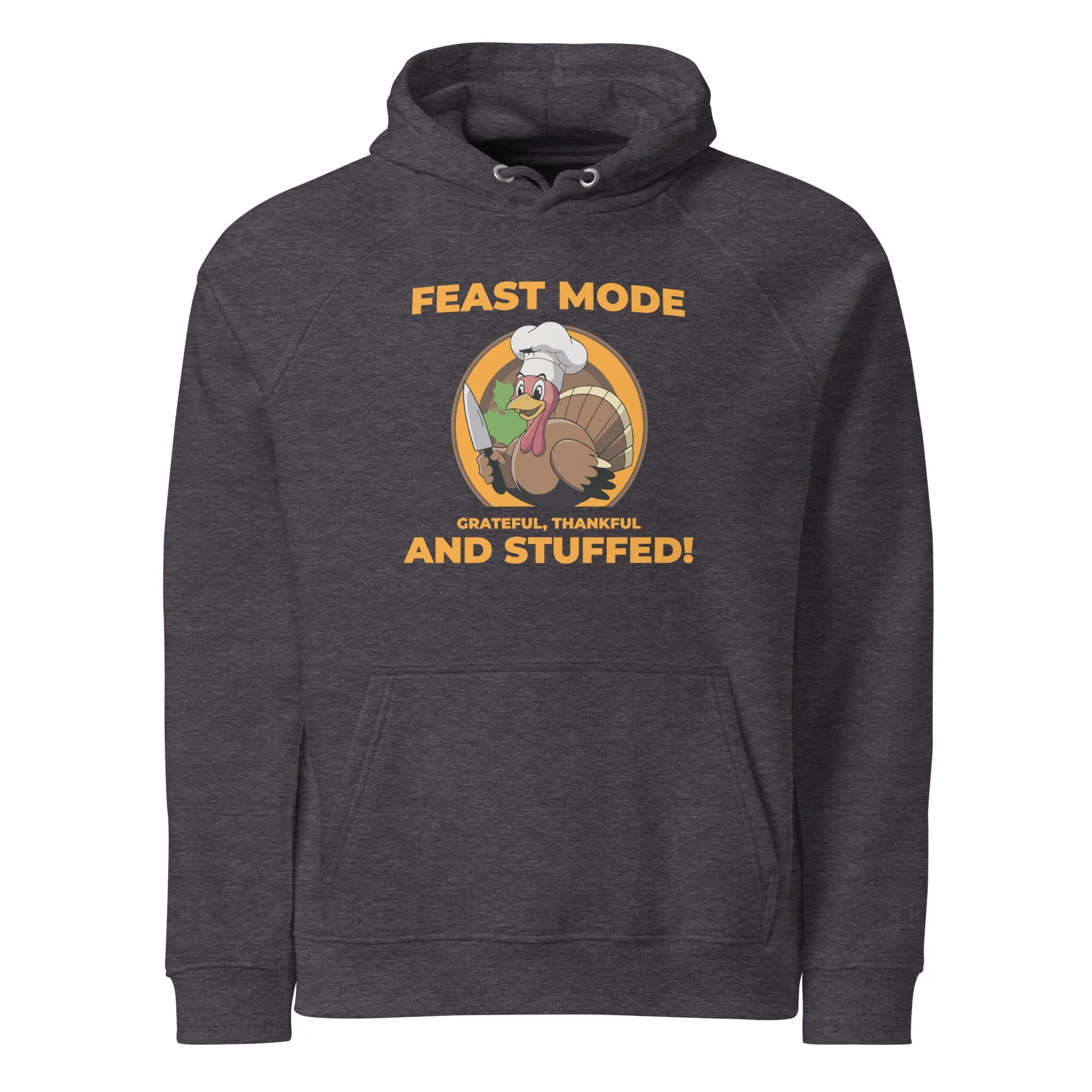 Grateful Thankful And Stuffed Graphic Men Eco Raglan Hoodie