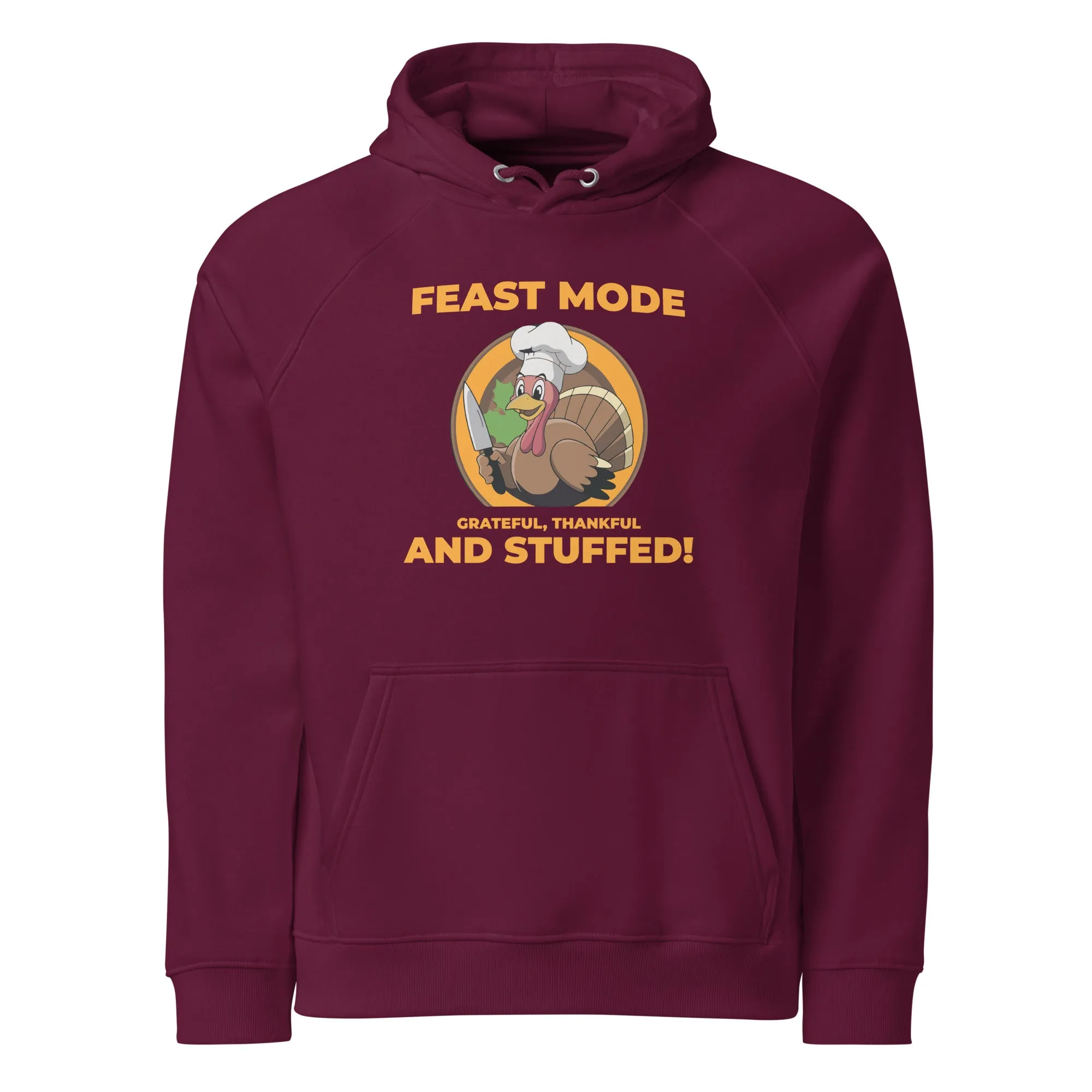Grateful Thankful And Stuffed Graphic Men Eco Raglan Hoodie