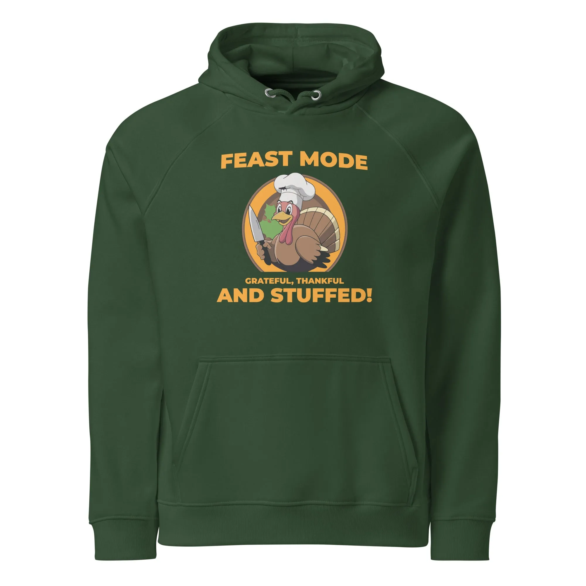 Grateful Thankful And Stuffed Graphic Men Eco Raglan Hoodie