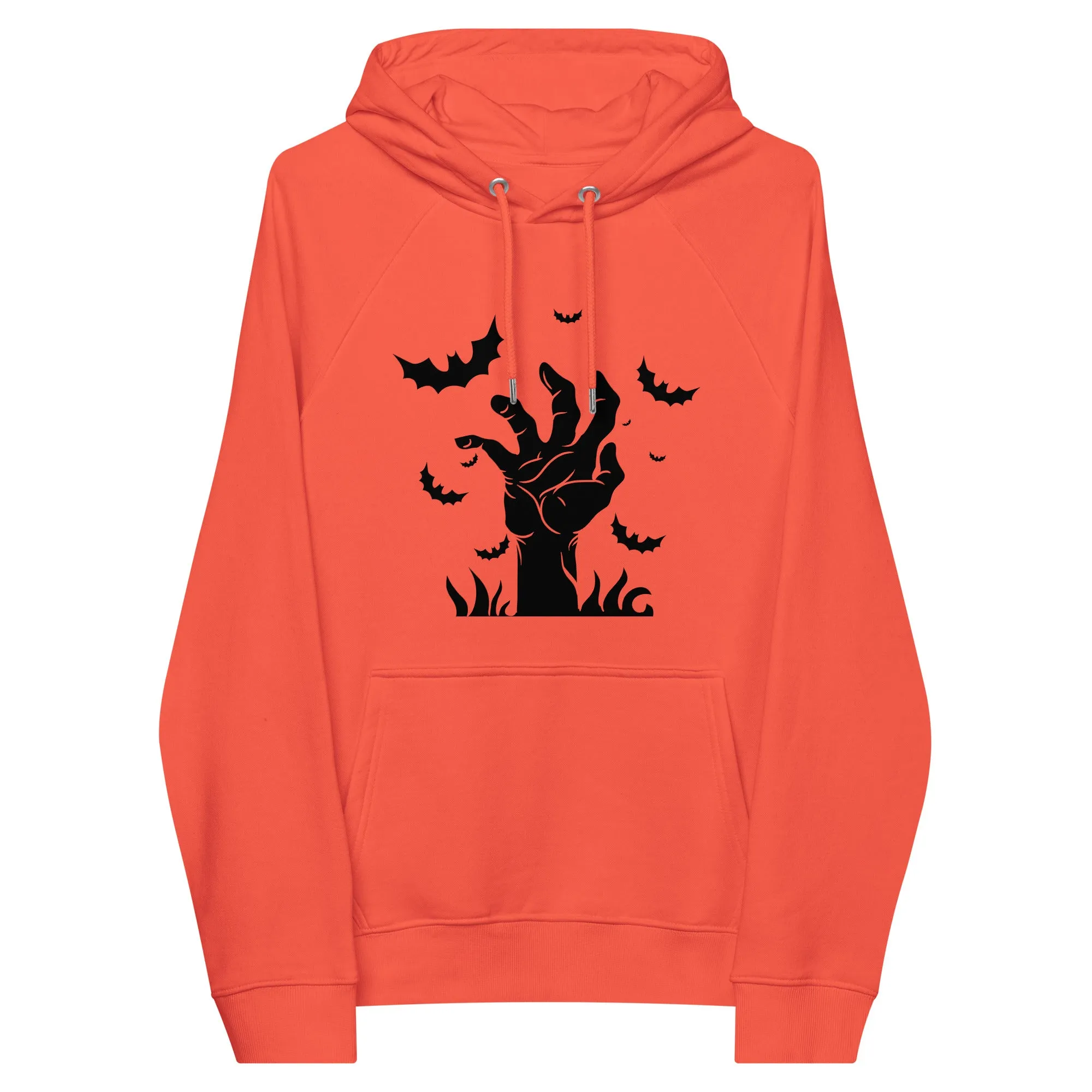 Hand Halloween Graphic Women Eco Raglan Hoodie
