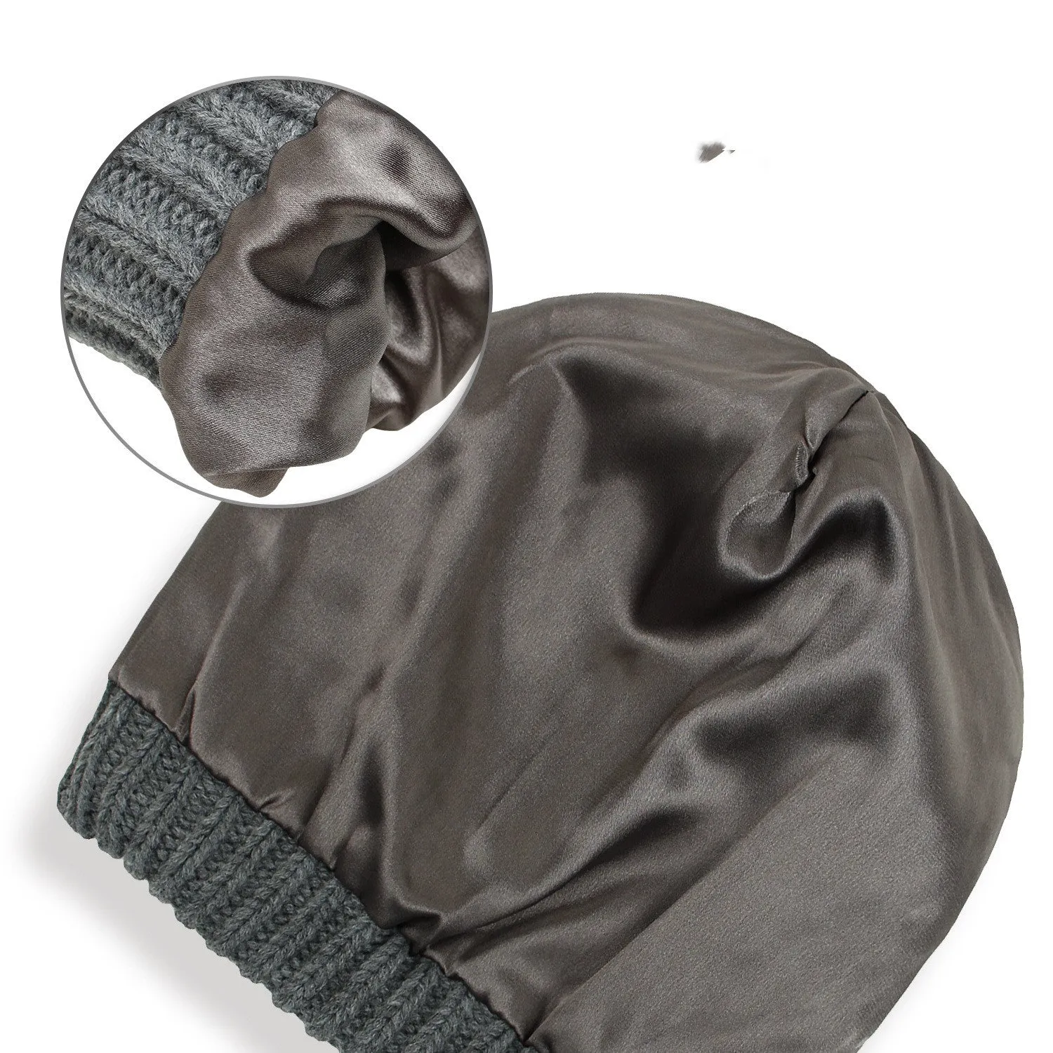 Hats Protective Hairstyles, Warm Woolen Knit Satin Hats