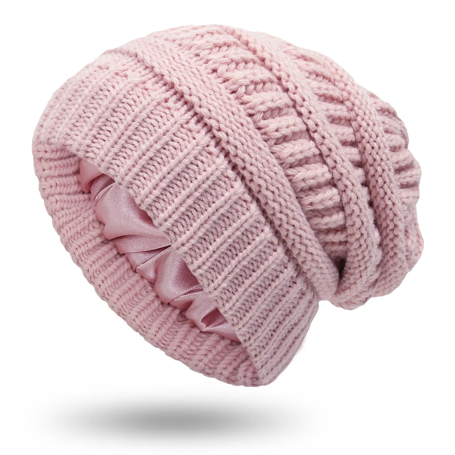 Hats Protective Hairstyles, Warm Woolen Knit Satin Hats