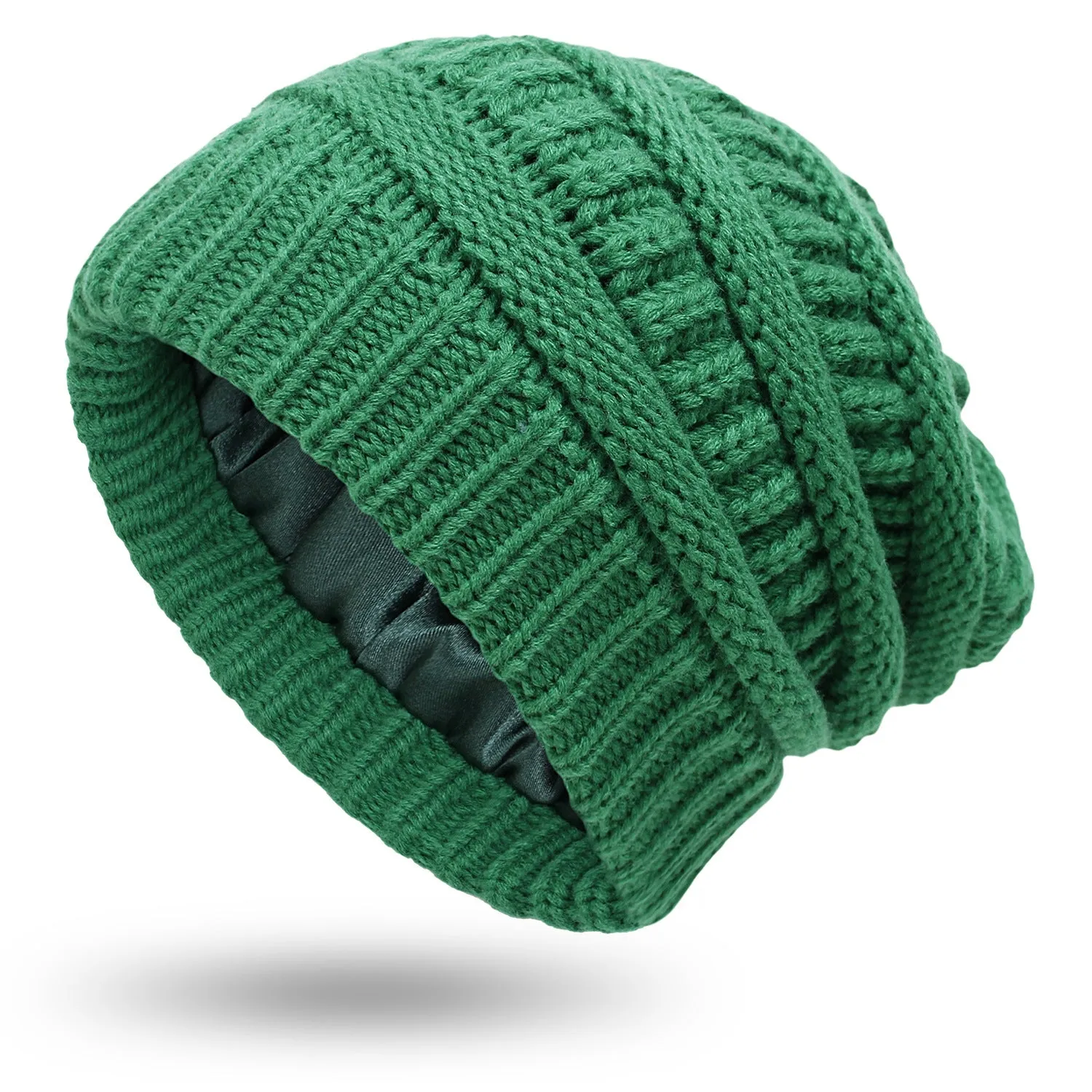 Hats Protective Hairstyles, Warm Woolen Knit Satin Hats