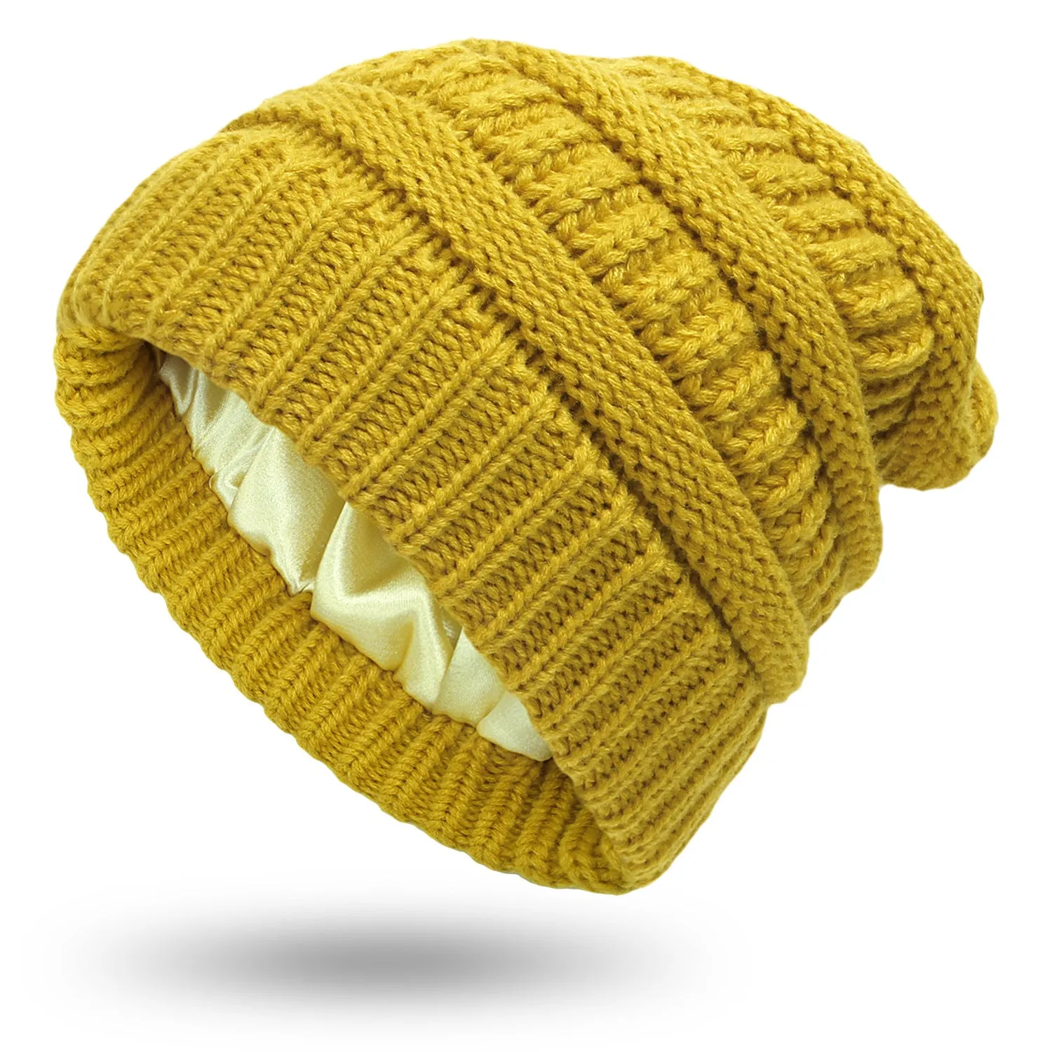 Hats Protective Hairstyles, Warm Woolen Knit Satin Hats