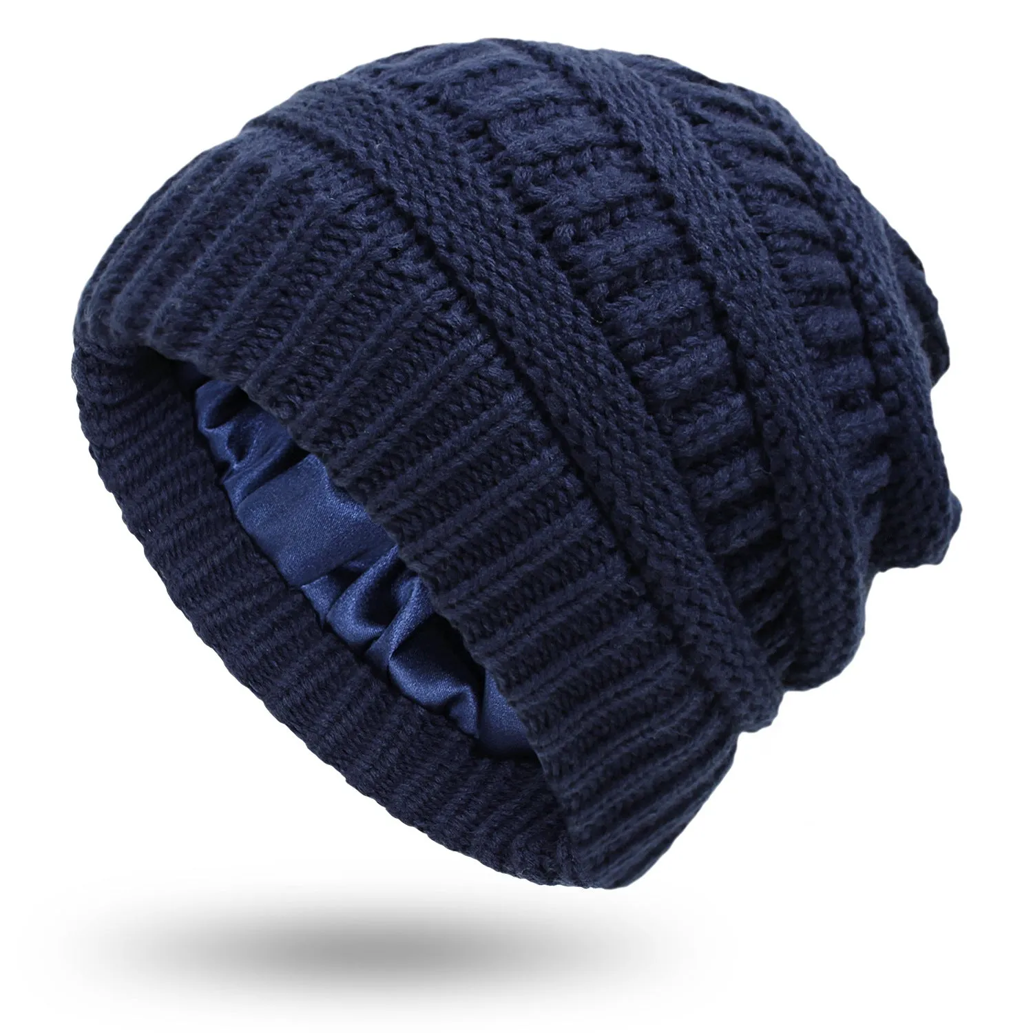 Hats Protective Hairstyles, Warm Woolen Knit Satin Hats