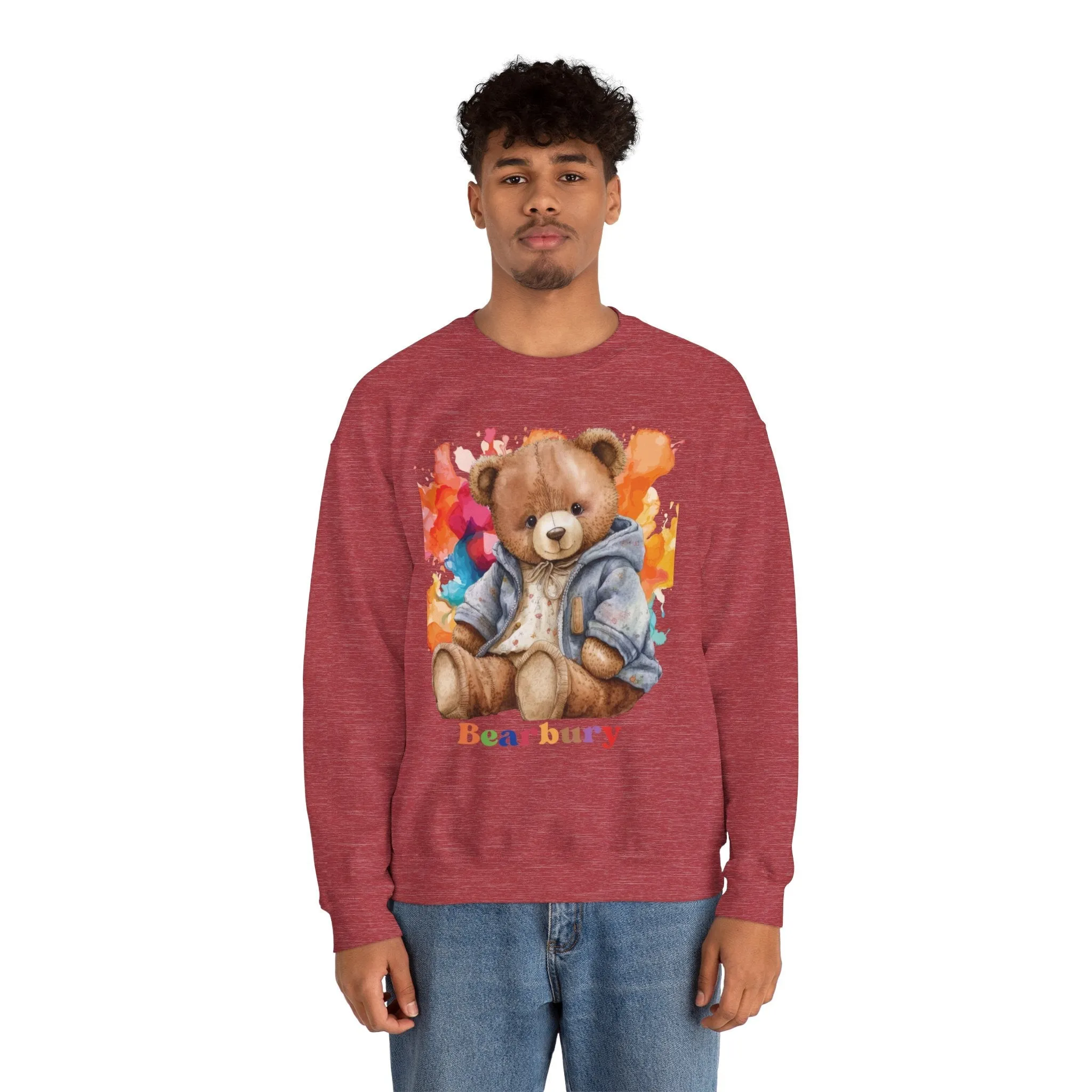 Heavy Blend Crewneck Bearbury Sweatshirt Streetwear Fashion for Men and Women