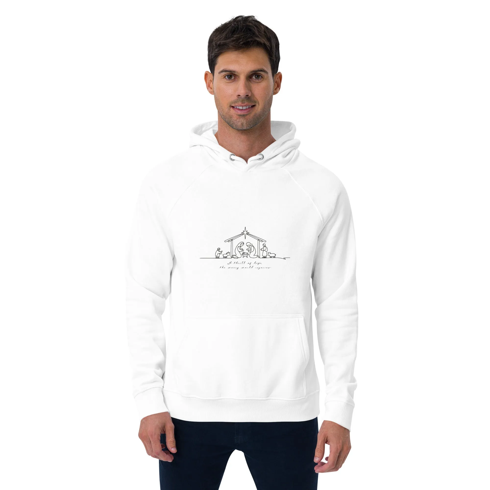Hope Christmas Graphics Men Eco Raglan Hoodie