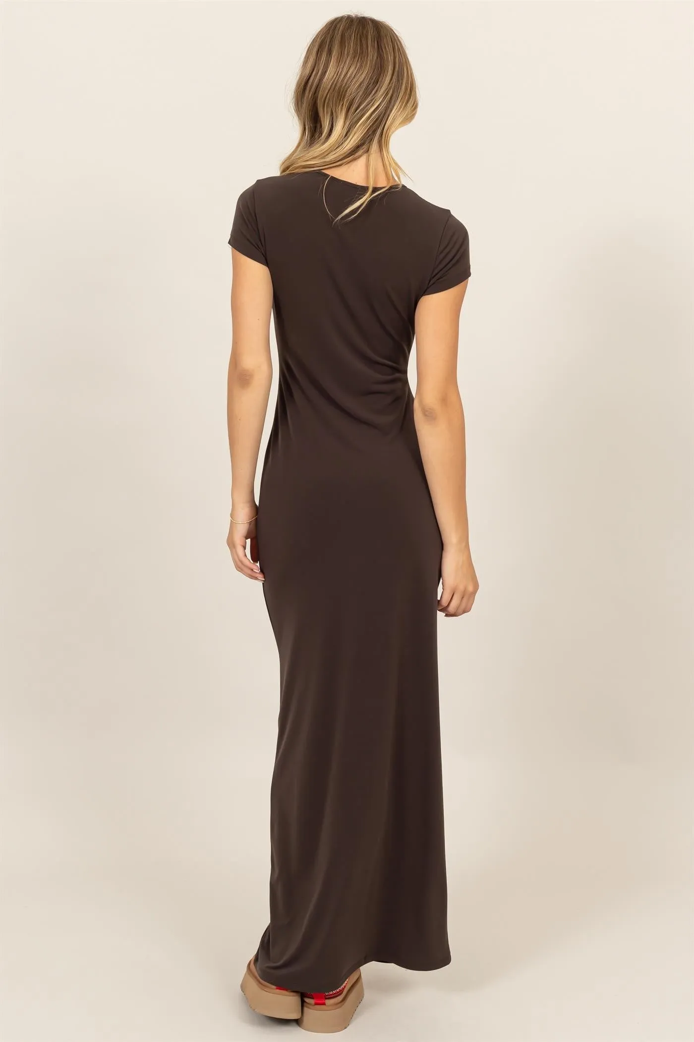 Jersey Short Sleeve Bodycon Maxi Dress
