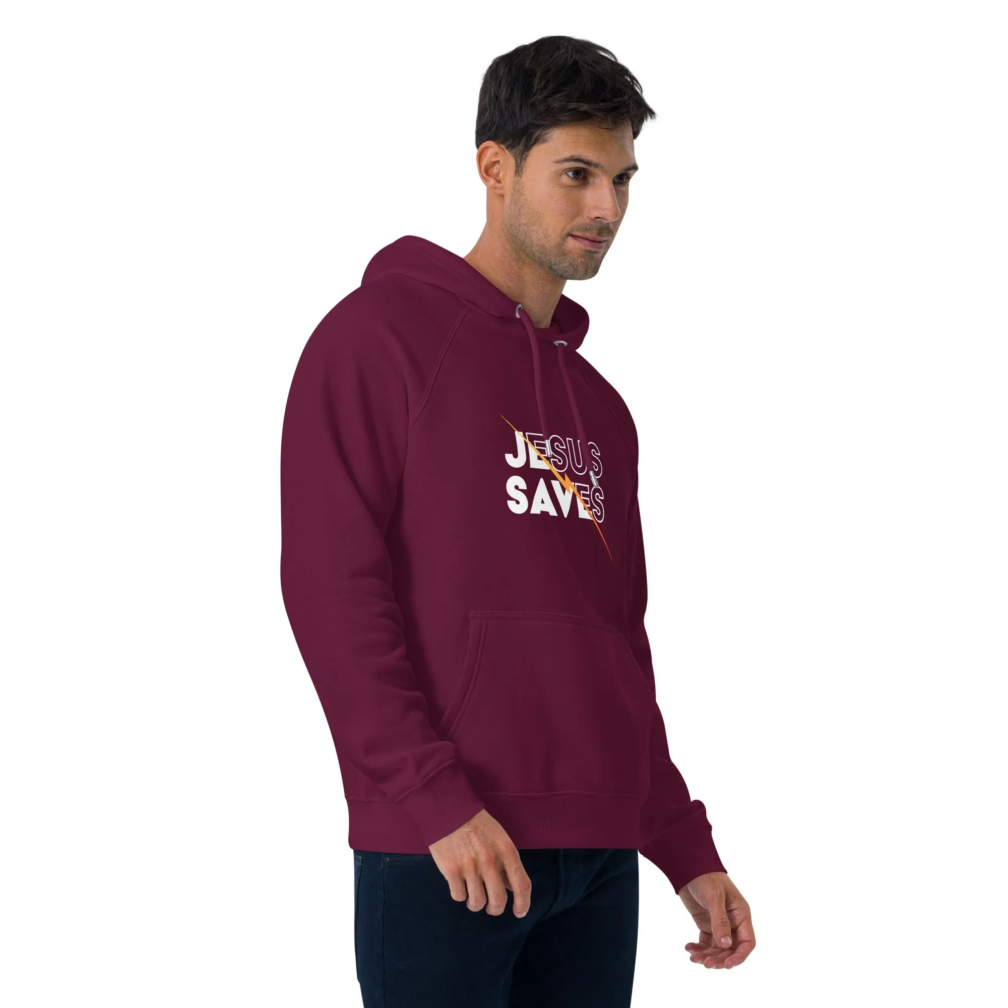 Jesus Saves Graphics Men Eco Raglan Hoodie