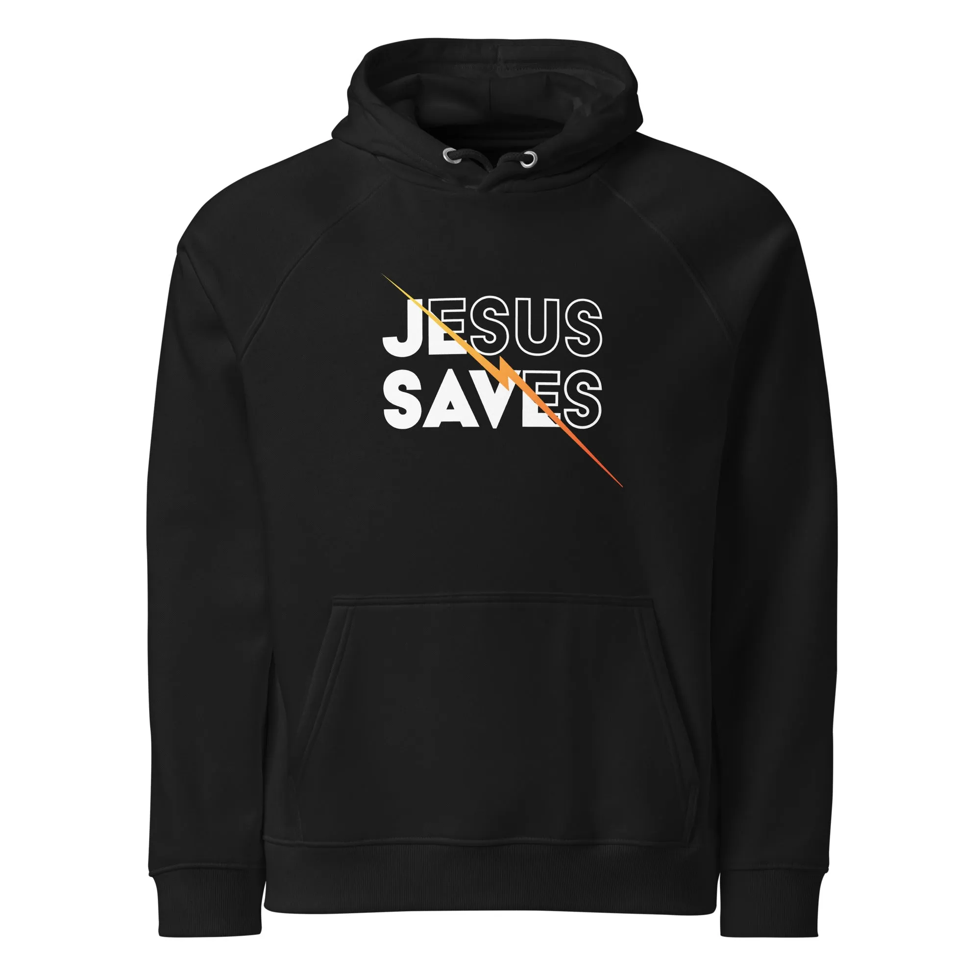 Jesus Saves Graphics Men Eco Raglan Hoodie