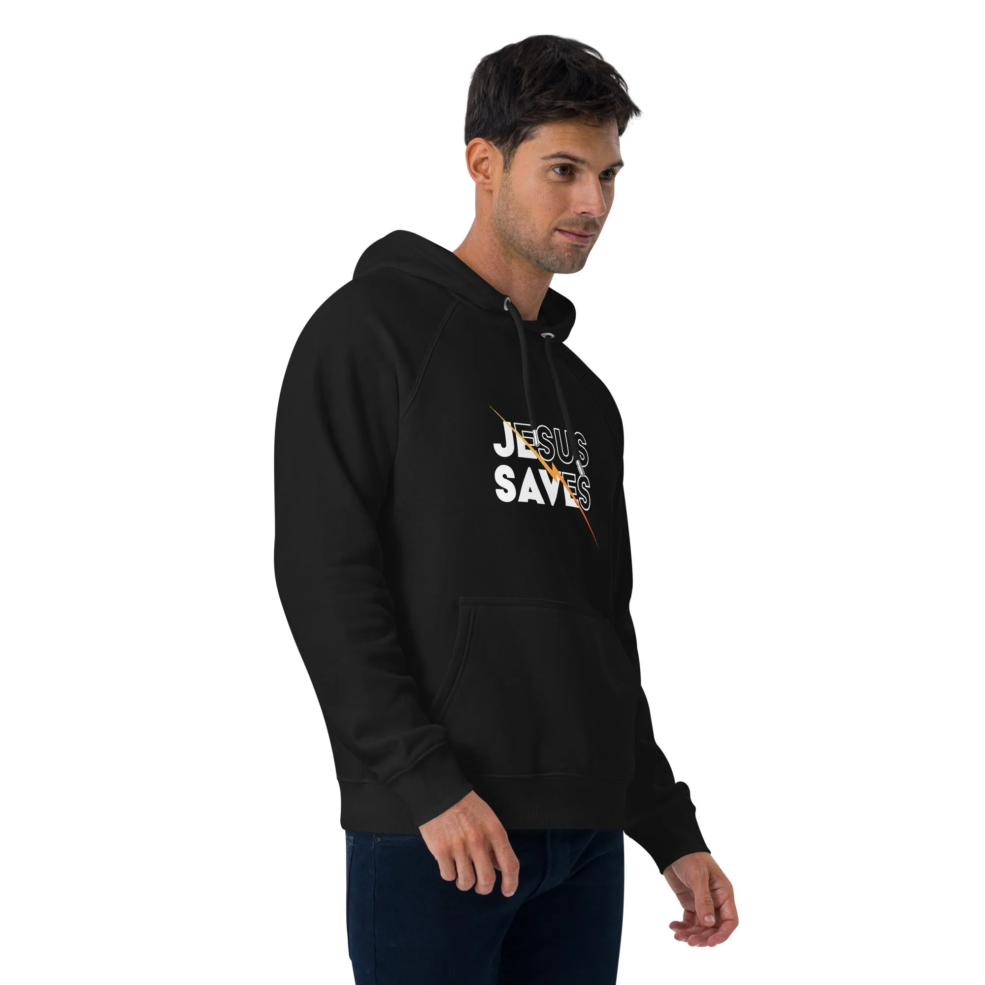 Jesus Saves Graphics Men Eco Raglan Hoodie