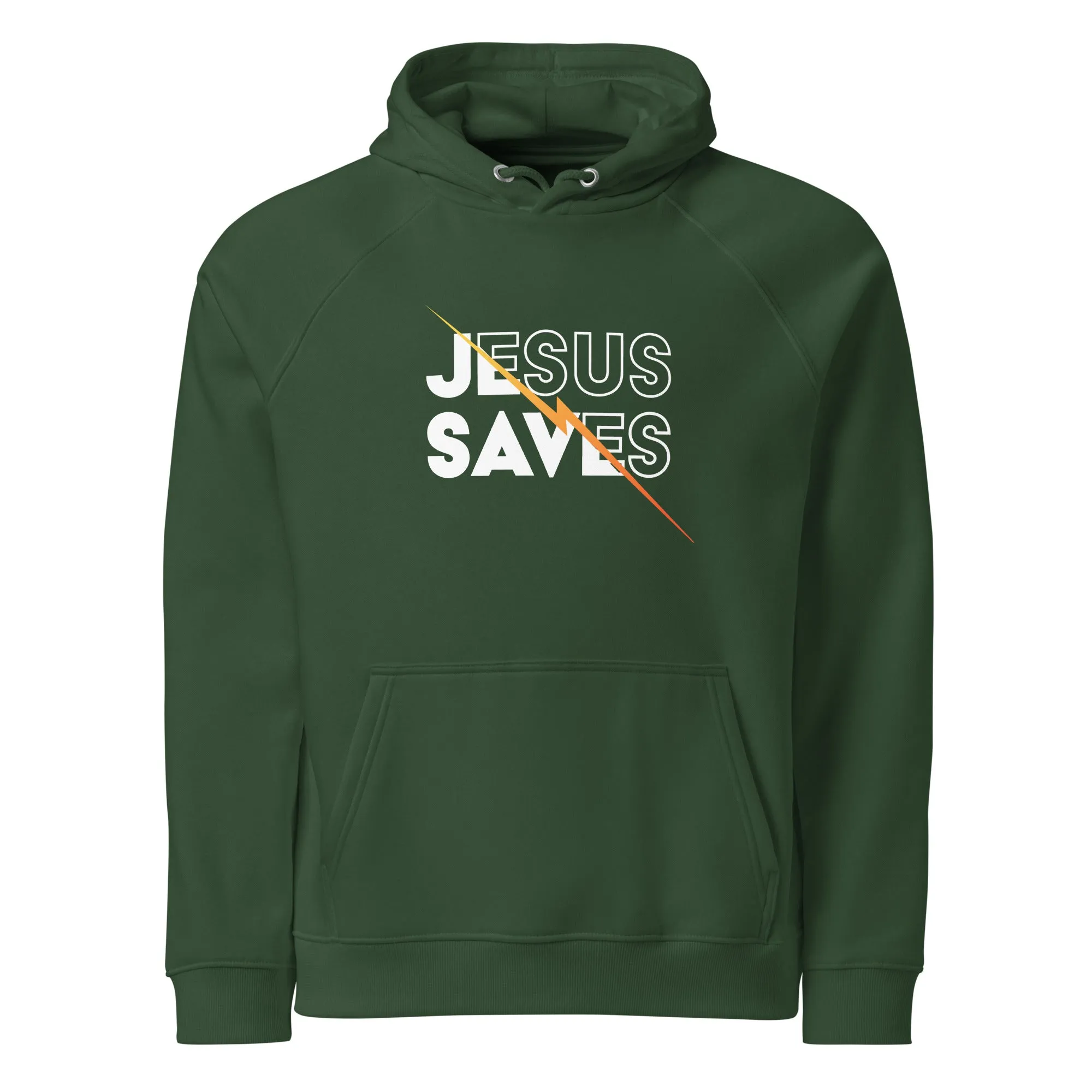 Jesus Saves Graphics Men Eco Raglan Hoodie