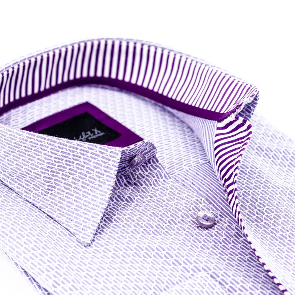 Lilac Stripes Button Down Jacquard Shirt