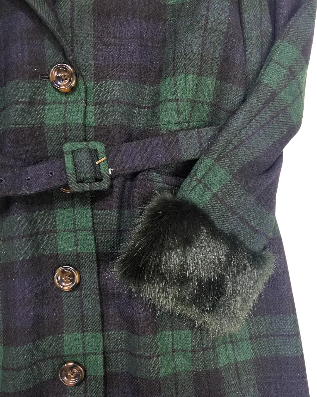 LK Bennett Green Tartan Coat