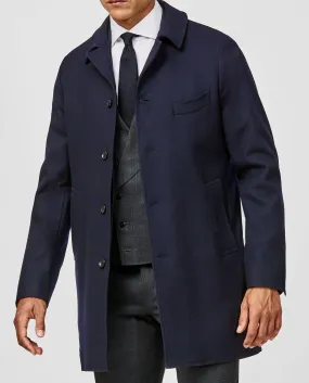 Loro Piana Dark Blue Pure Fine Wool Brushed Twill