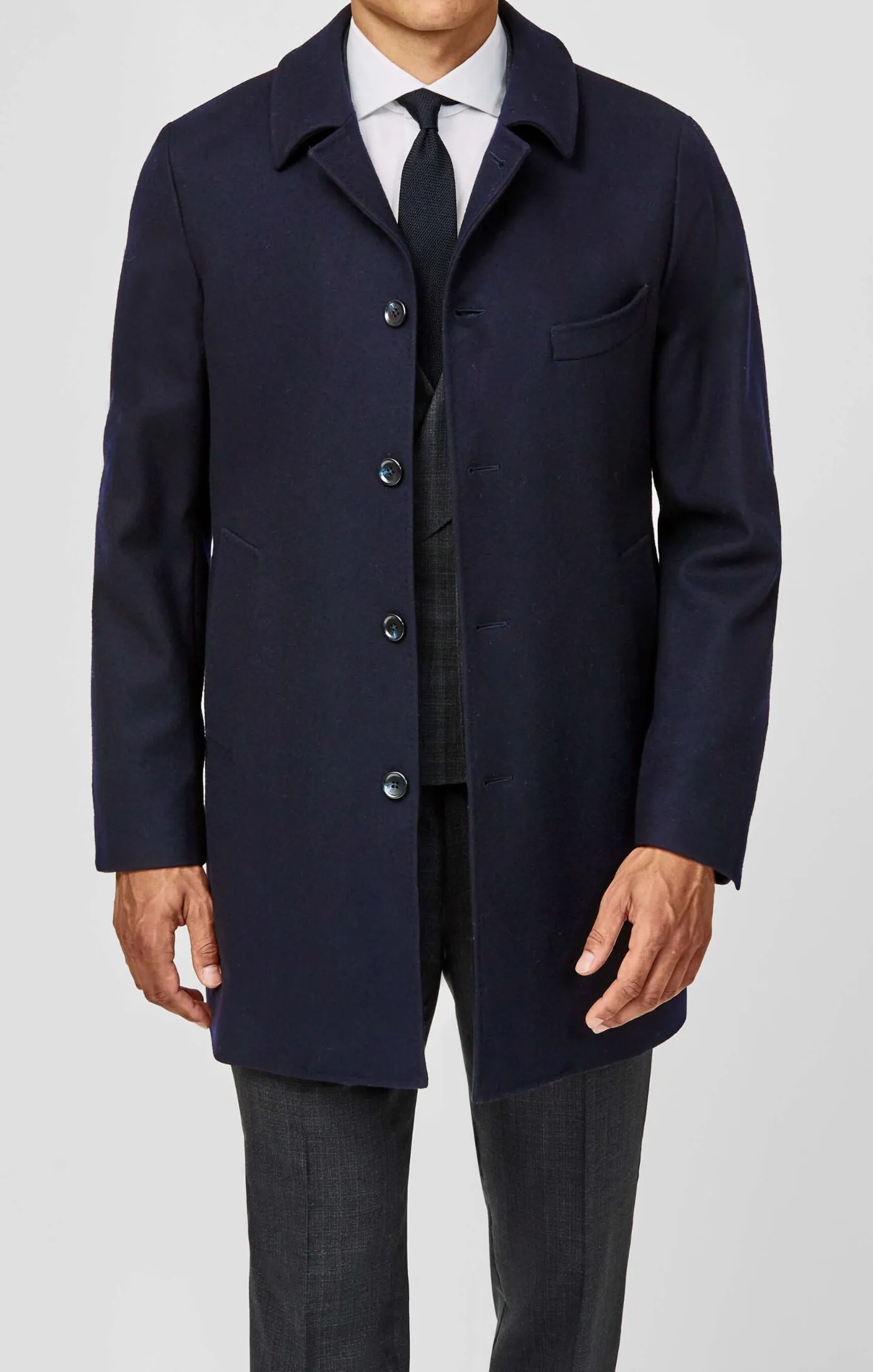 Loro Piana Dark Blue Pure Fine Wool Brushed Twill