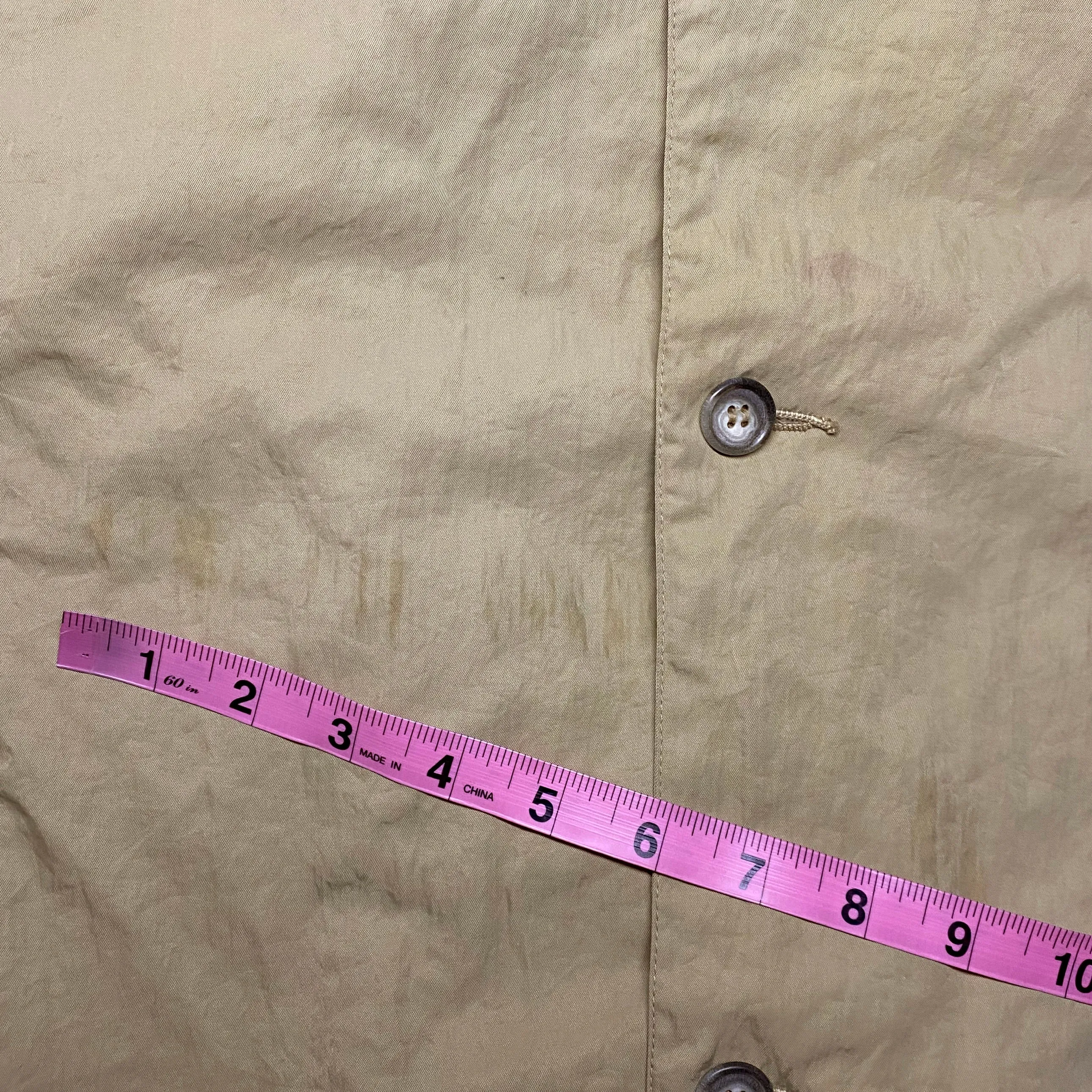 Lrg-XL 80s Banana Republic Khaki Nylon Safari Trench Coat Unisex