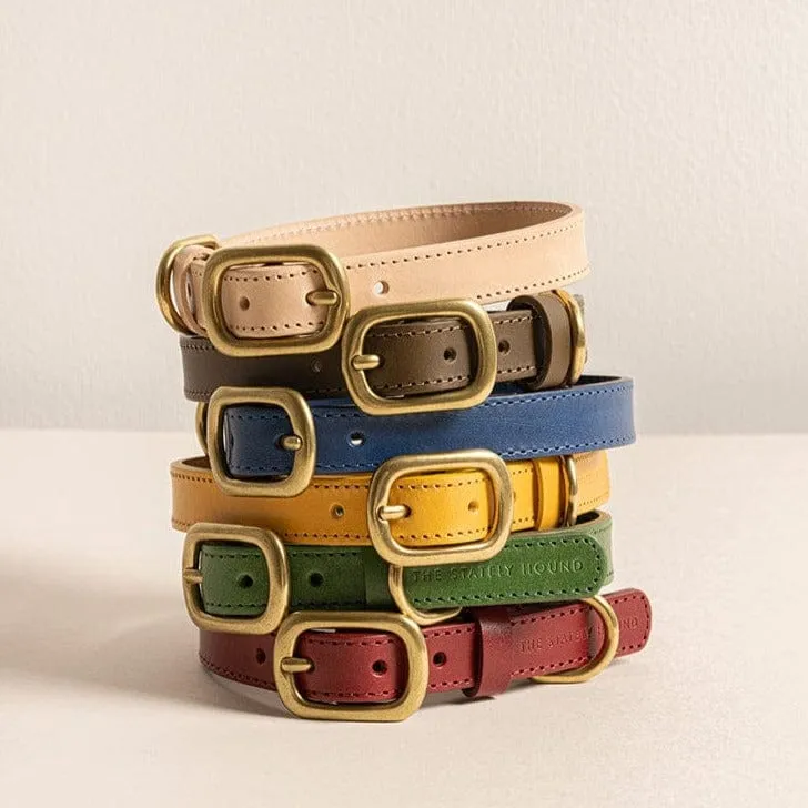 Luxury Emerald Green Leather Dog Collar – Soft & Durable