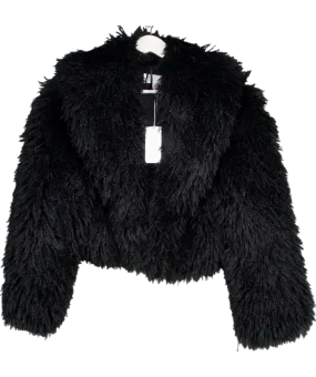 M&S Black X Sienna Miller Faux Fur Coat UK 10