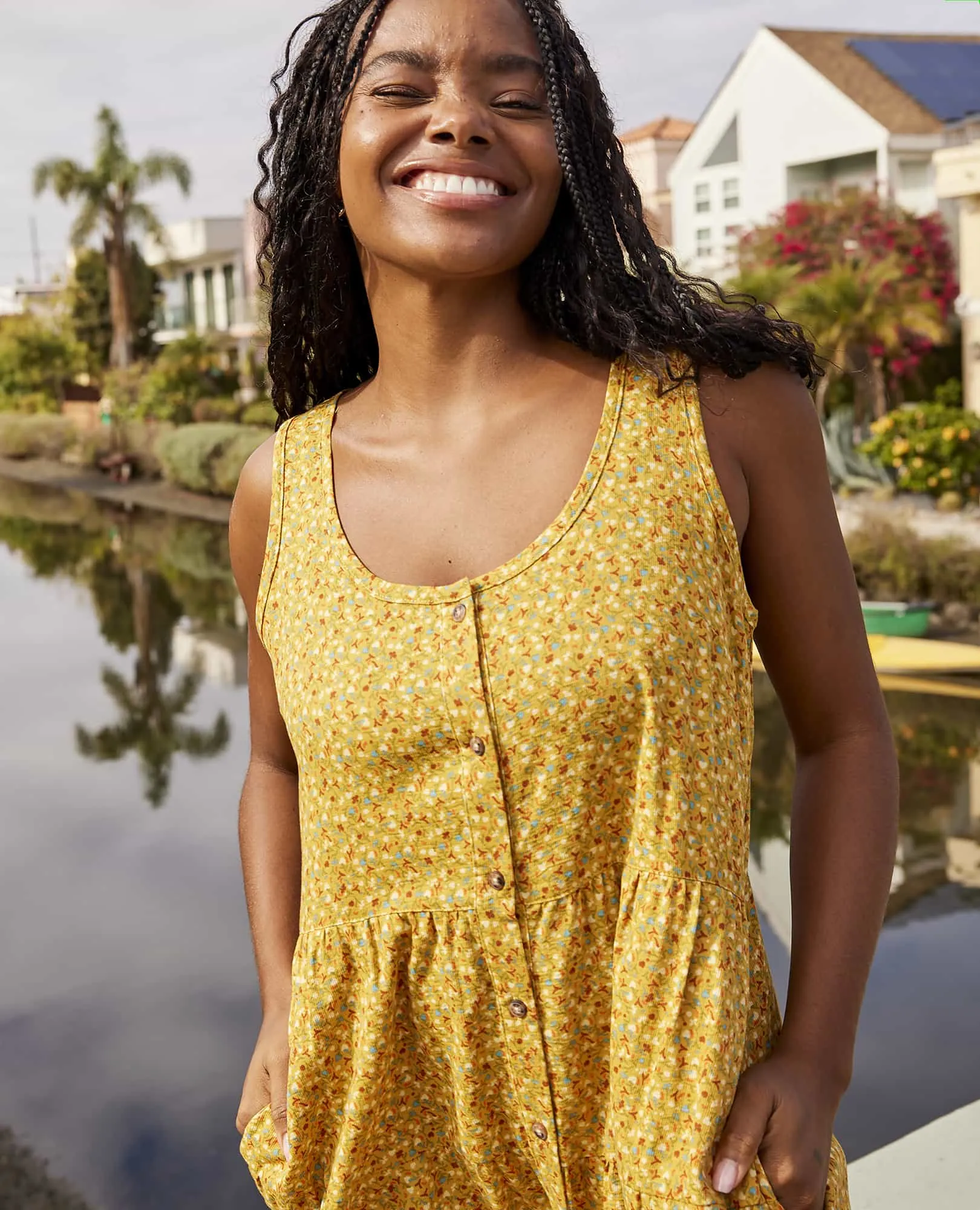 Manzana Tiered Sleeveless Dress