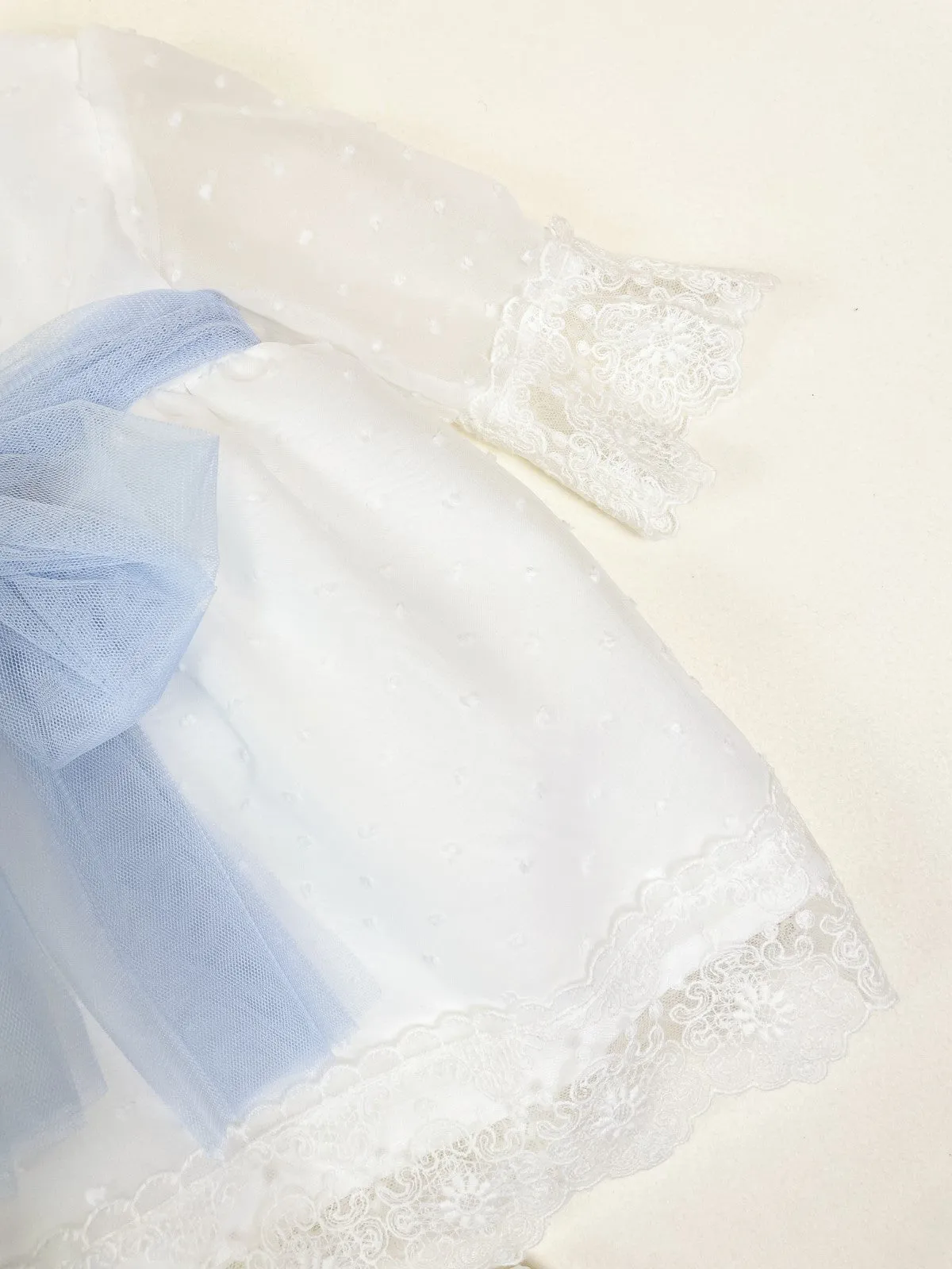 Mikimama Organza tulle long sleeves Baby Ceremony Dress with Bonnet