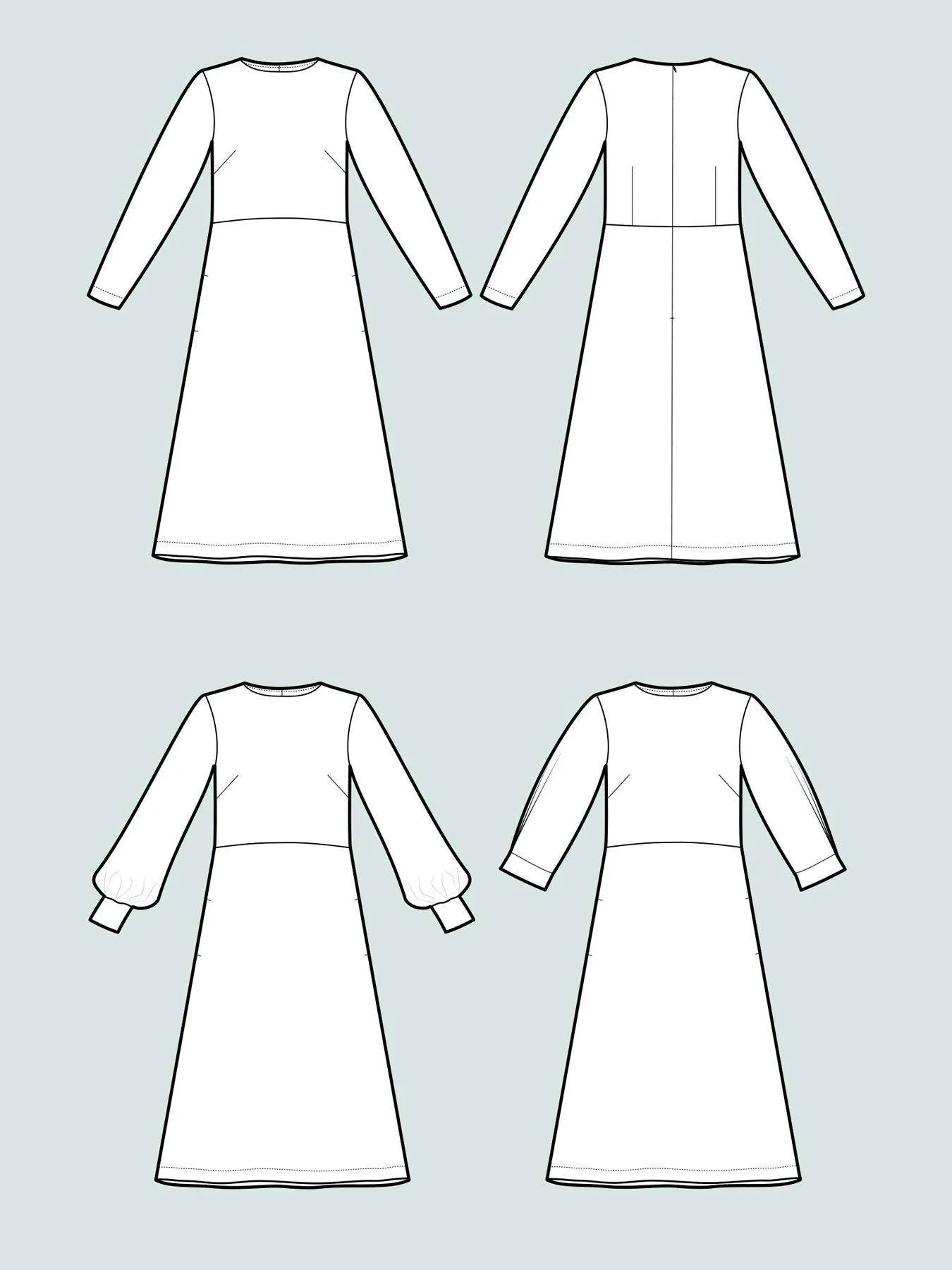 Multi-Sleeve Midi Dress - Sewing Pattern | The Assembly Line
