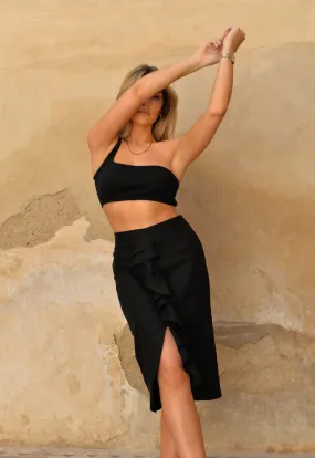 Najah Linen Skirt Black