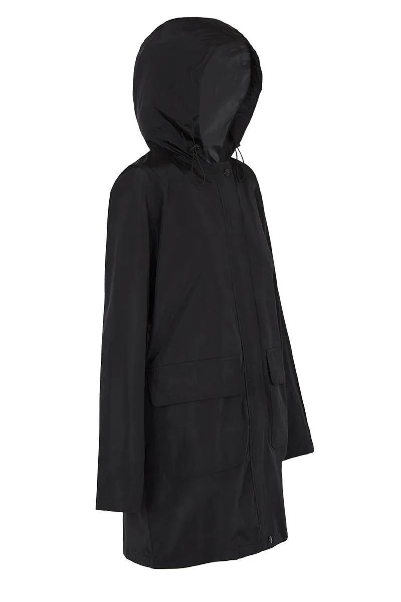 PAQME - Womens 3/4 Raincoat - Black