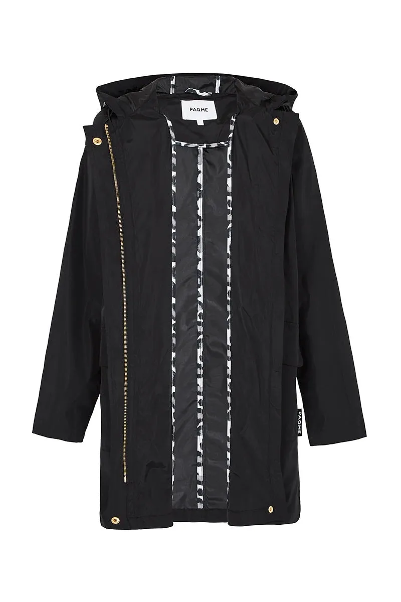 PAQME - Womens 3/4 Raincoat - Black