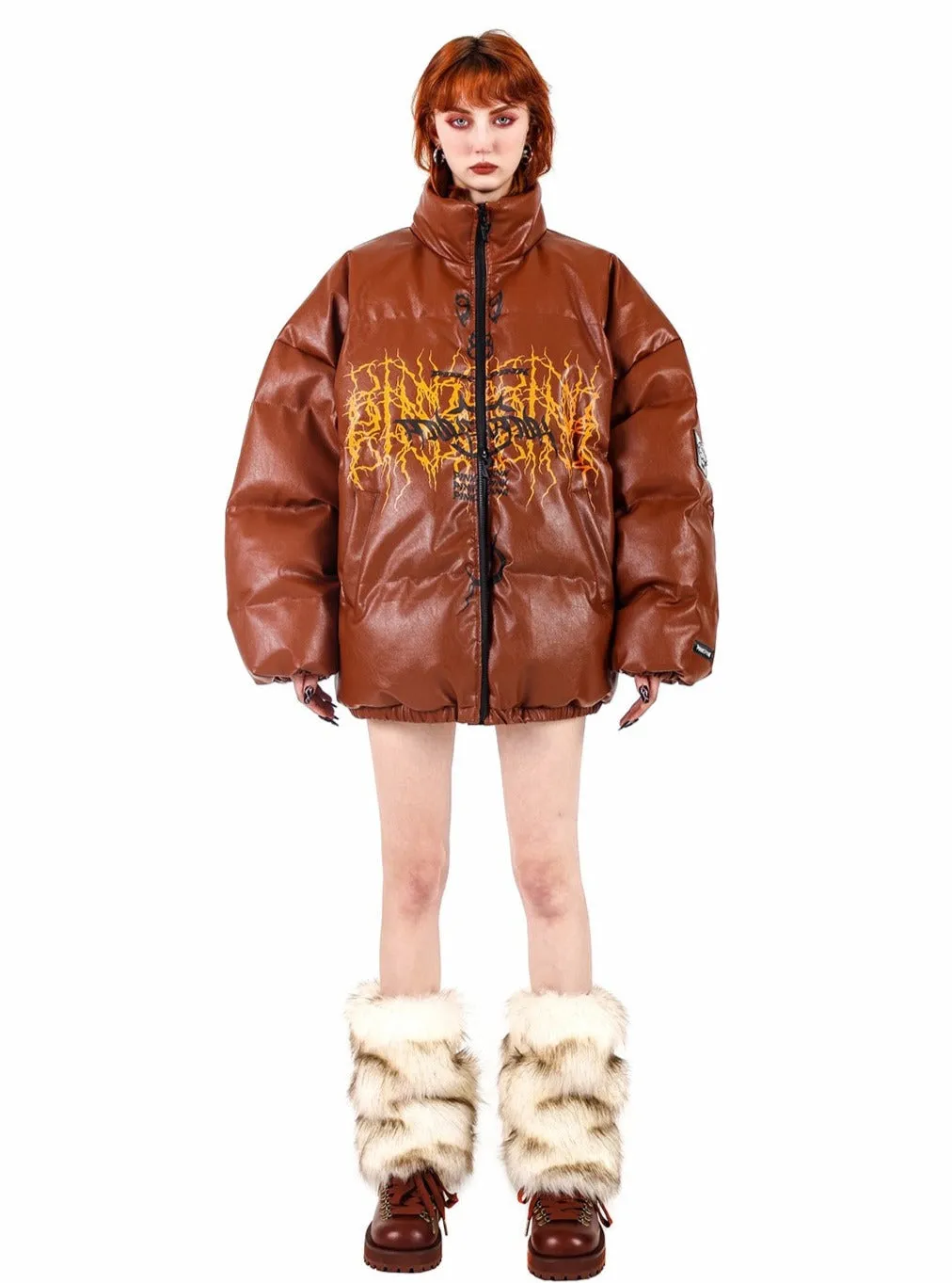 PINKSPINK Skeletal Wing Puffer Jacket
