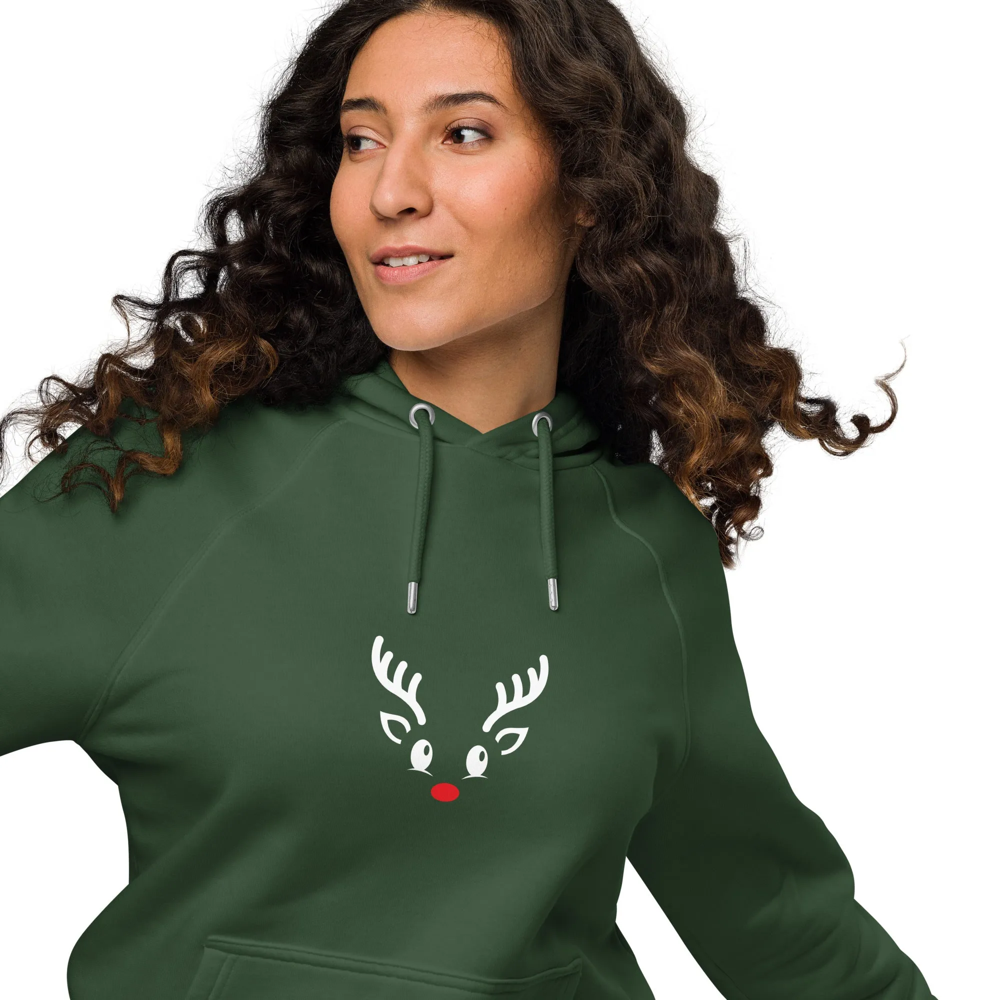 Reindeer Graphics Women Eco Raglan Hoodie