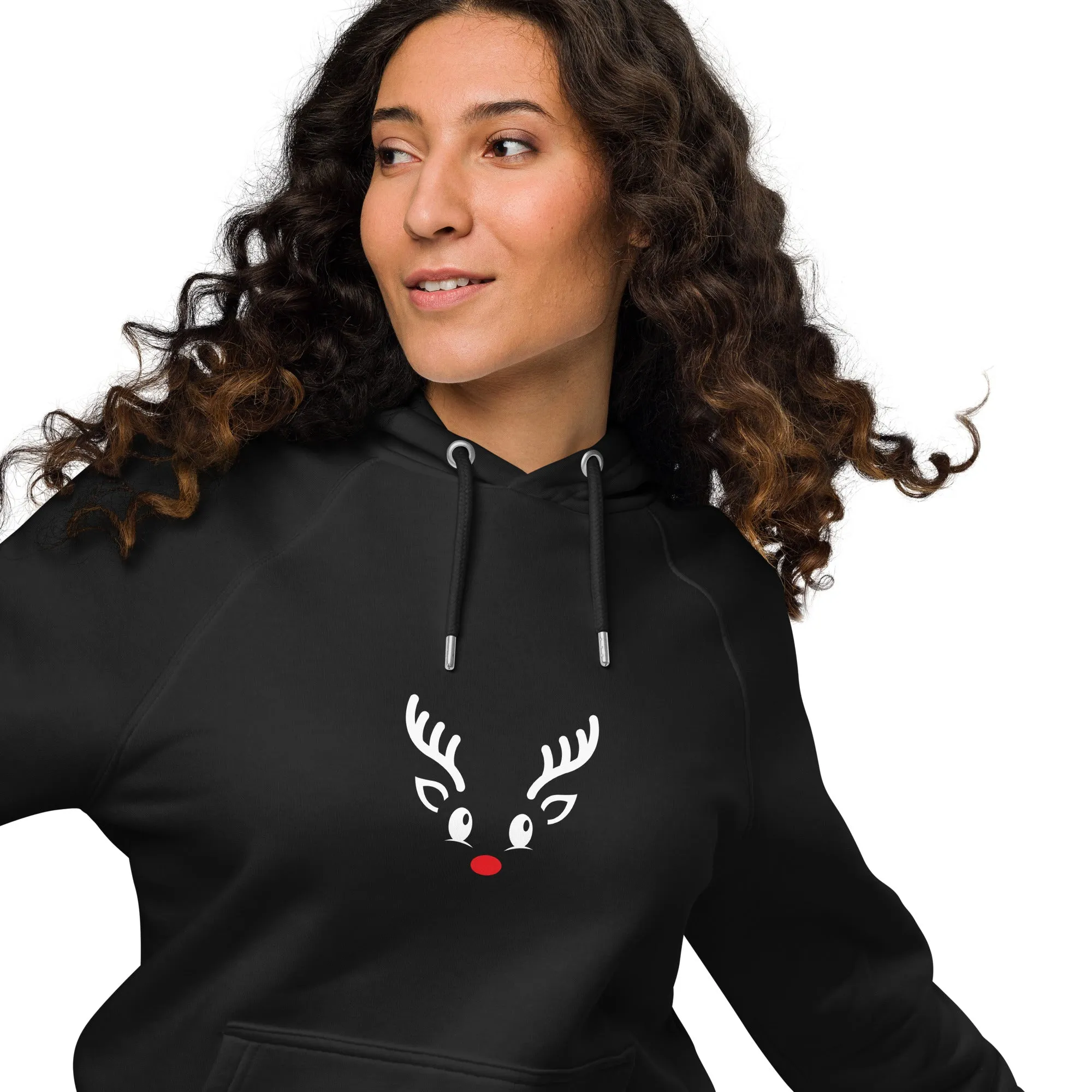 Reindeer Graphics Women Eco Raglan Hoodie