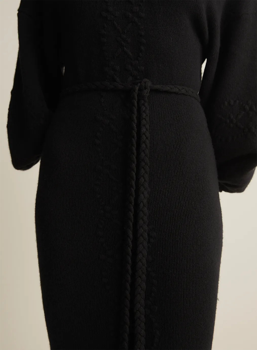 Rochelle Wool Knit Maxi Dress | Black