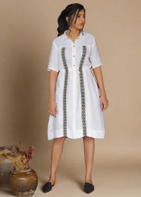 Rupavati - Toda Embroidered Dress - White