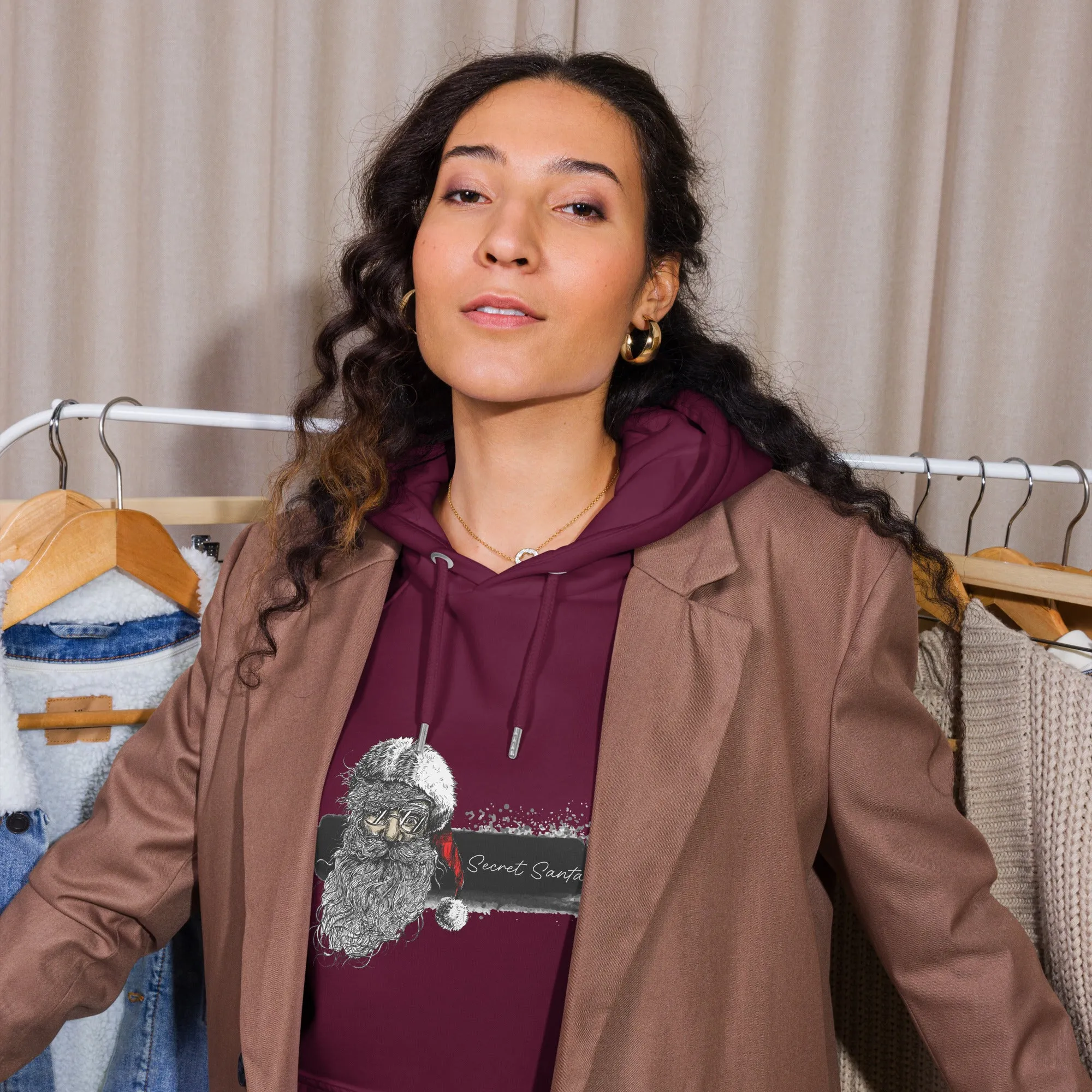Secret Santa Graphics Women Eco Raglan Hoodie