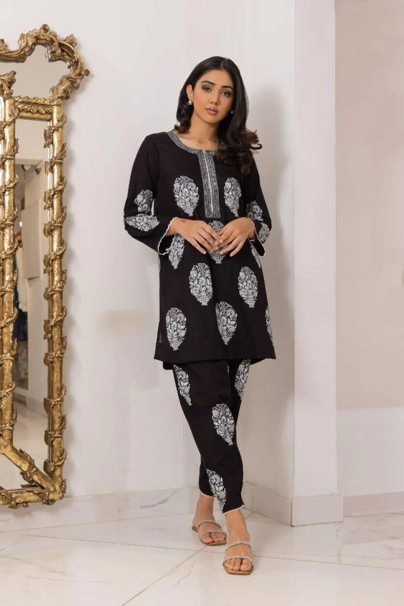 Shehrnaz - SHK-1156 - 2 Piece - Black - Cotton